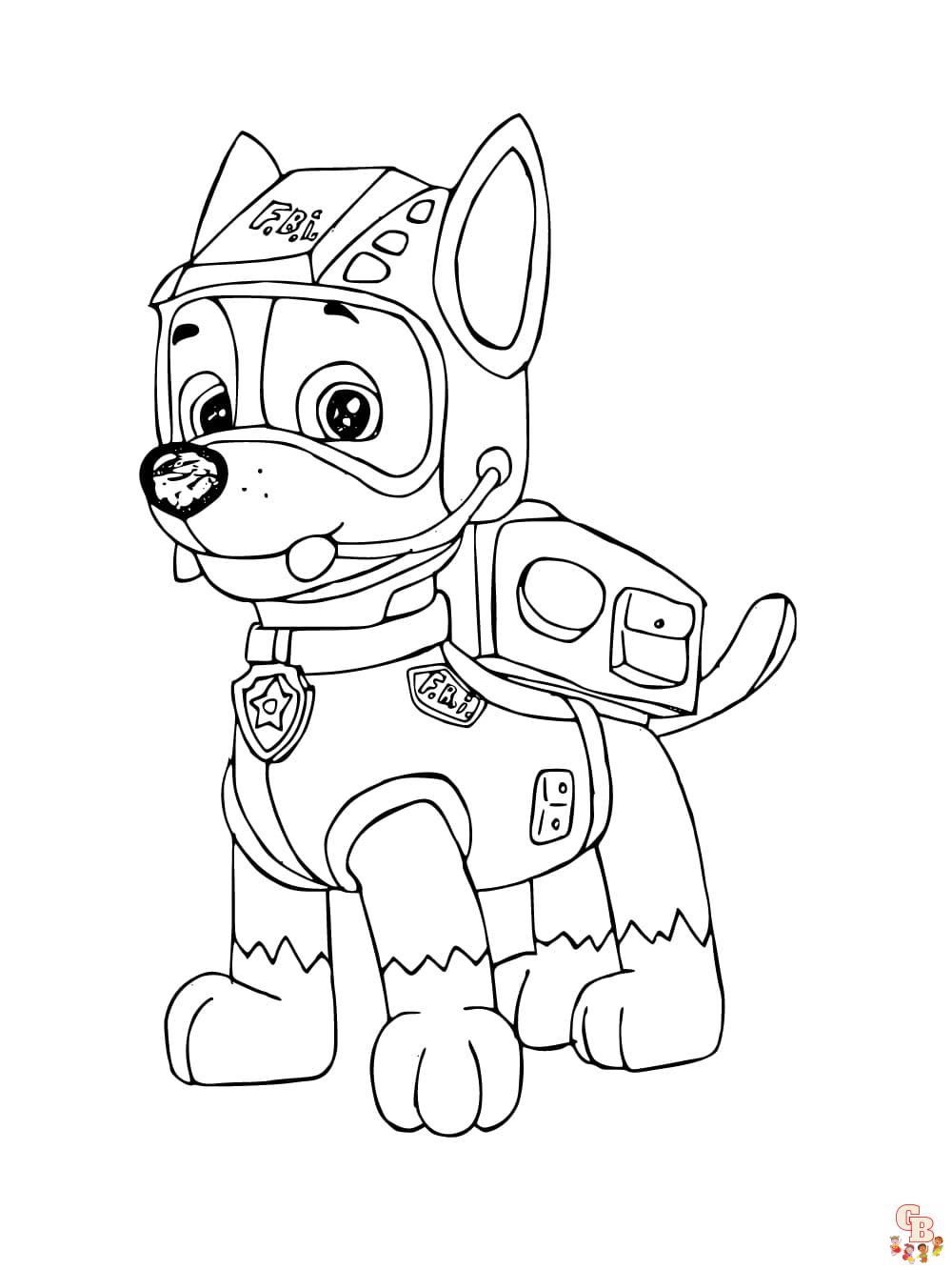 chase paw patrol coloring page 2