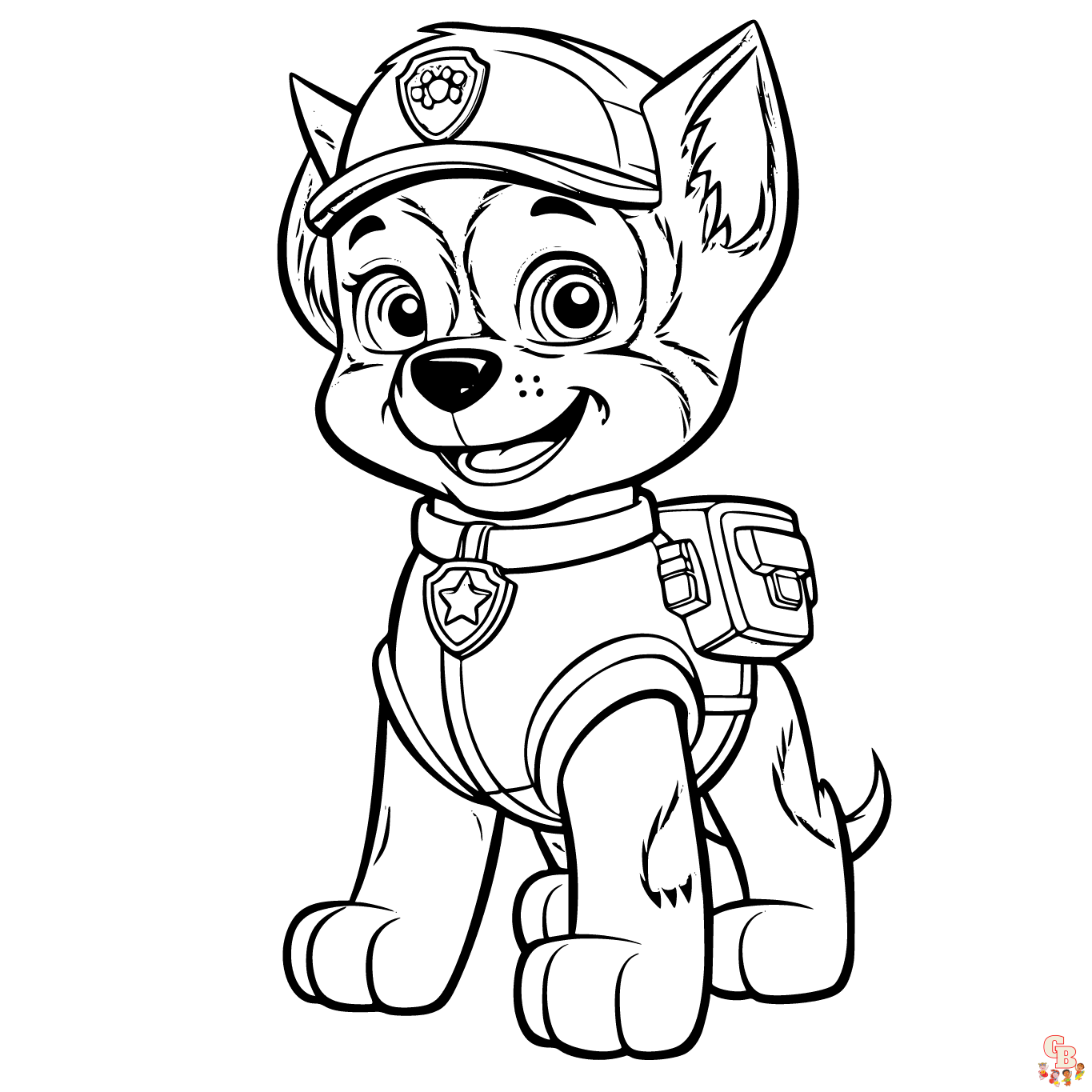 chase paw patrol coloring page