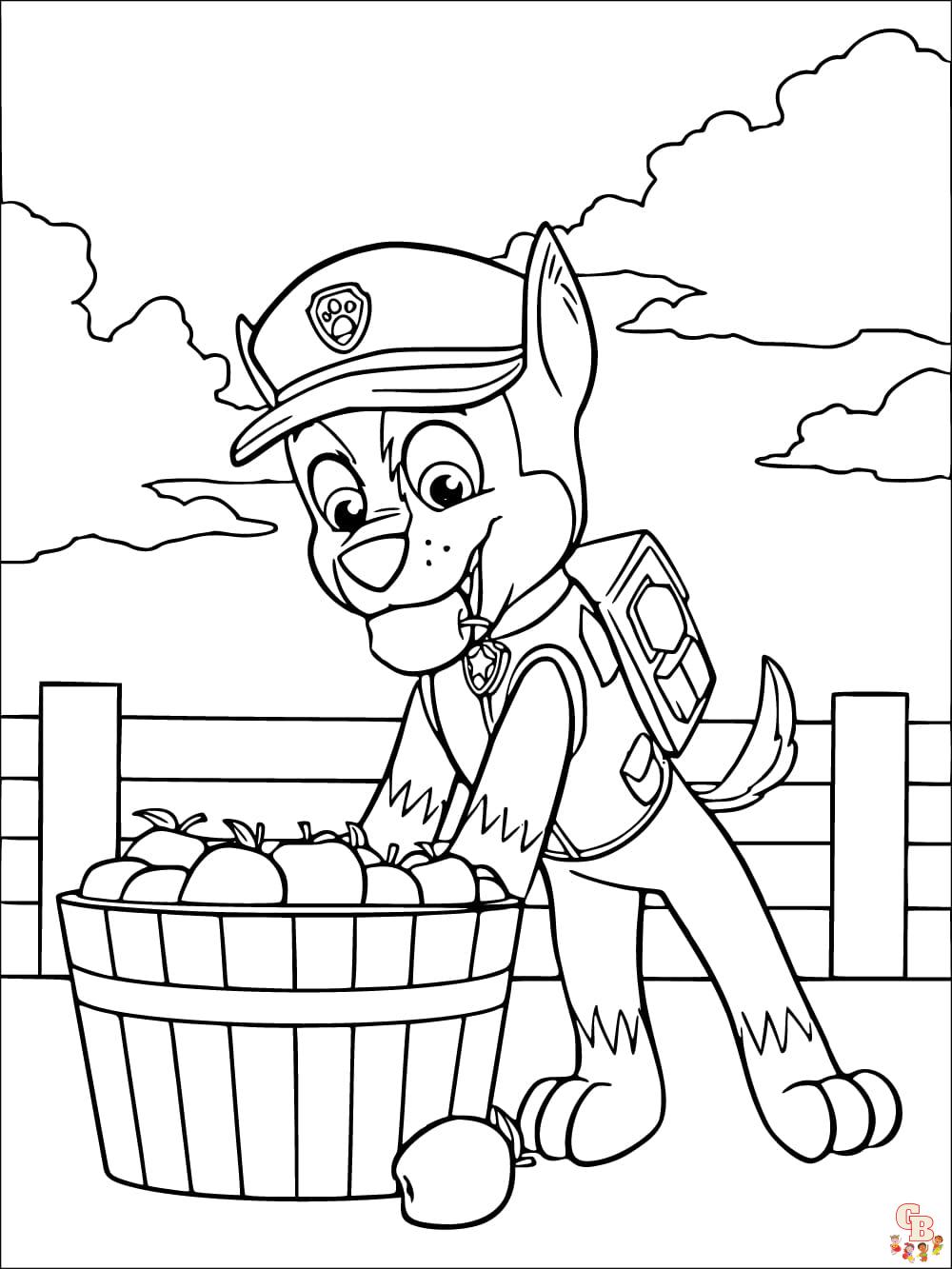 chase paw patrol coloring pages 1