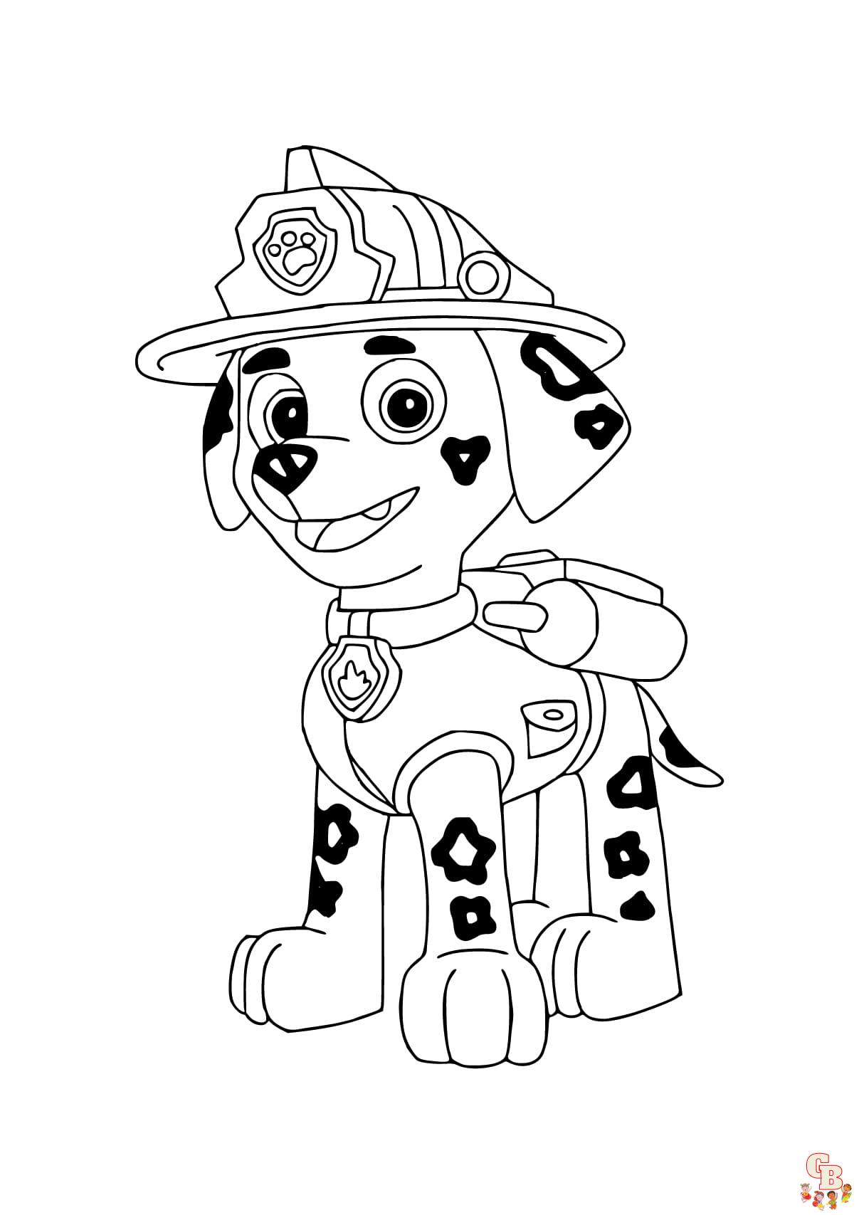 coloring pages marshall paw patrol