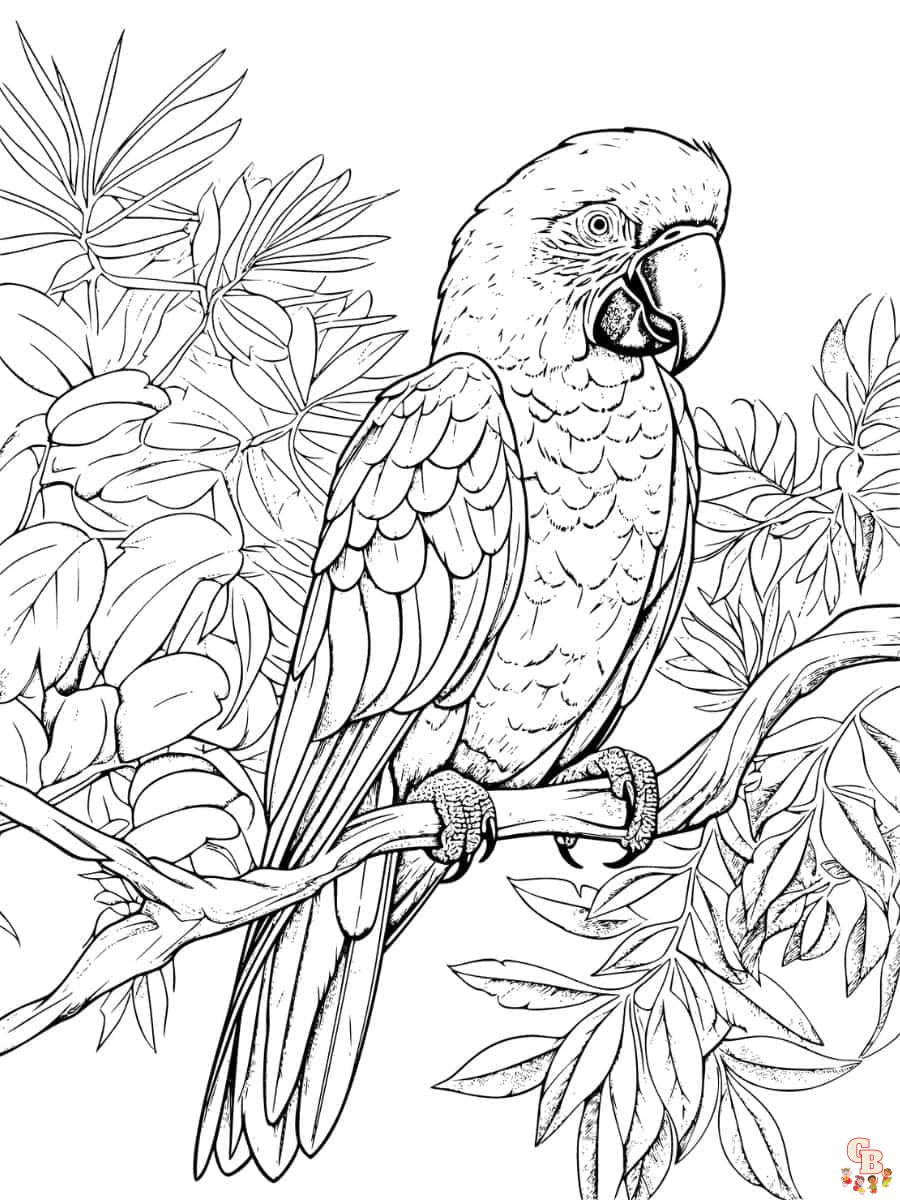 cute parrot coloring pages