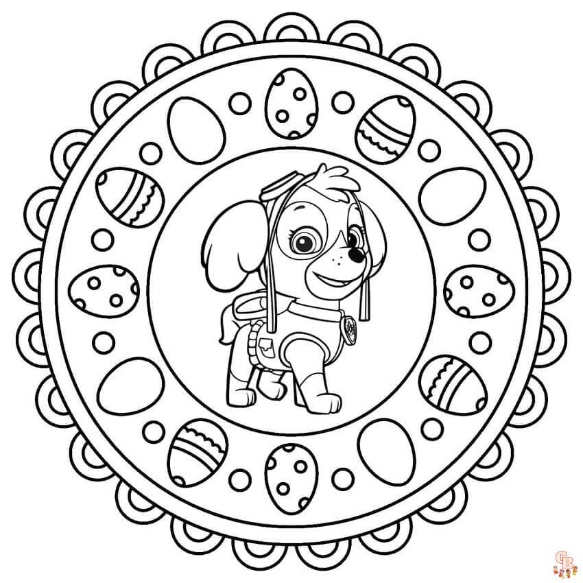 easter paw patrol coloring pages