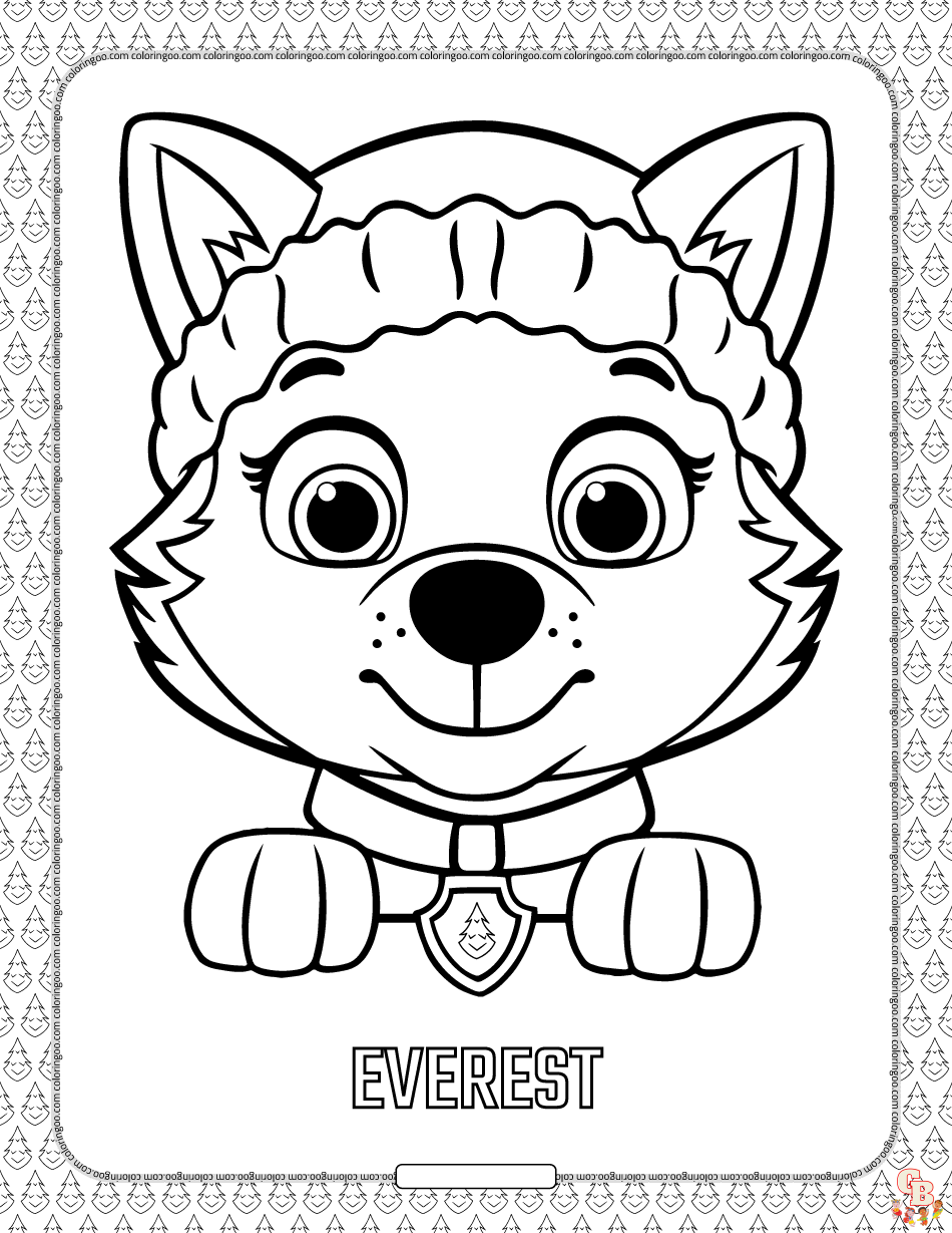 everest coloring page paw patrol