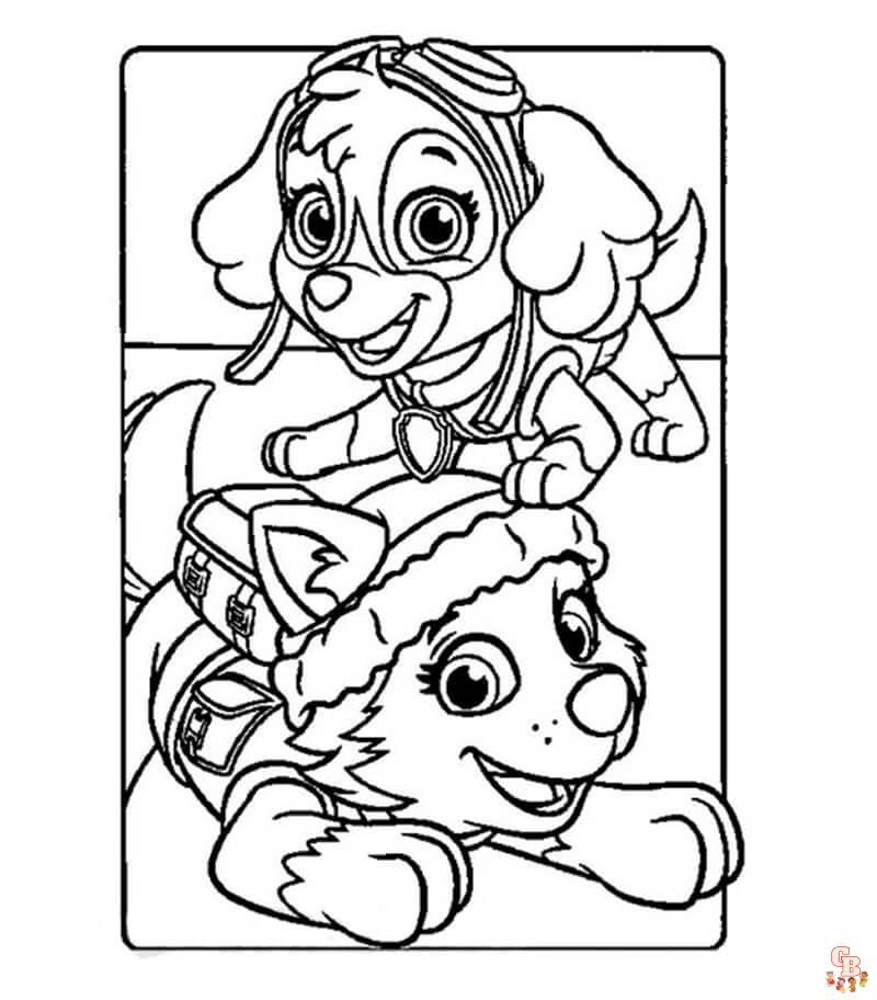 everest paw patrol coloring page