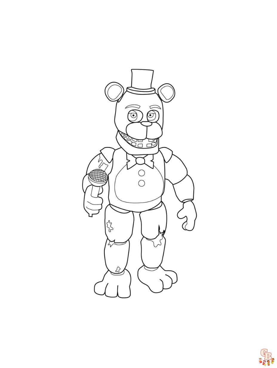 freddy fazbear coloring pages printable free