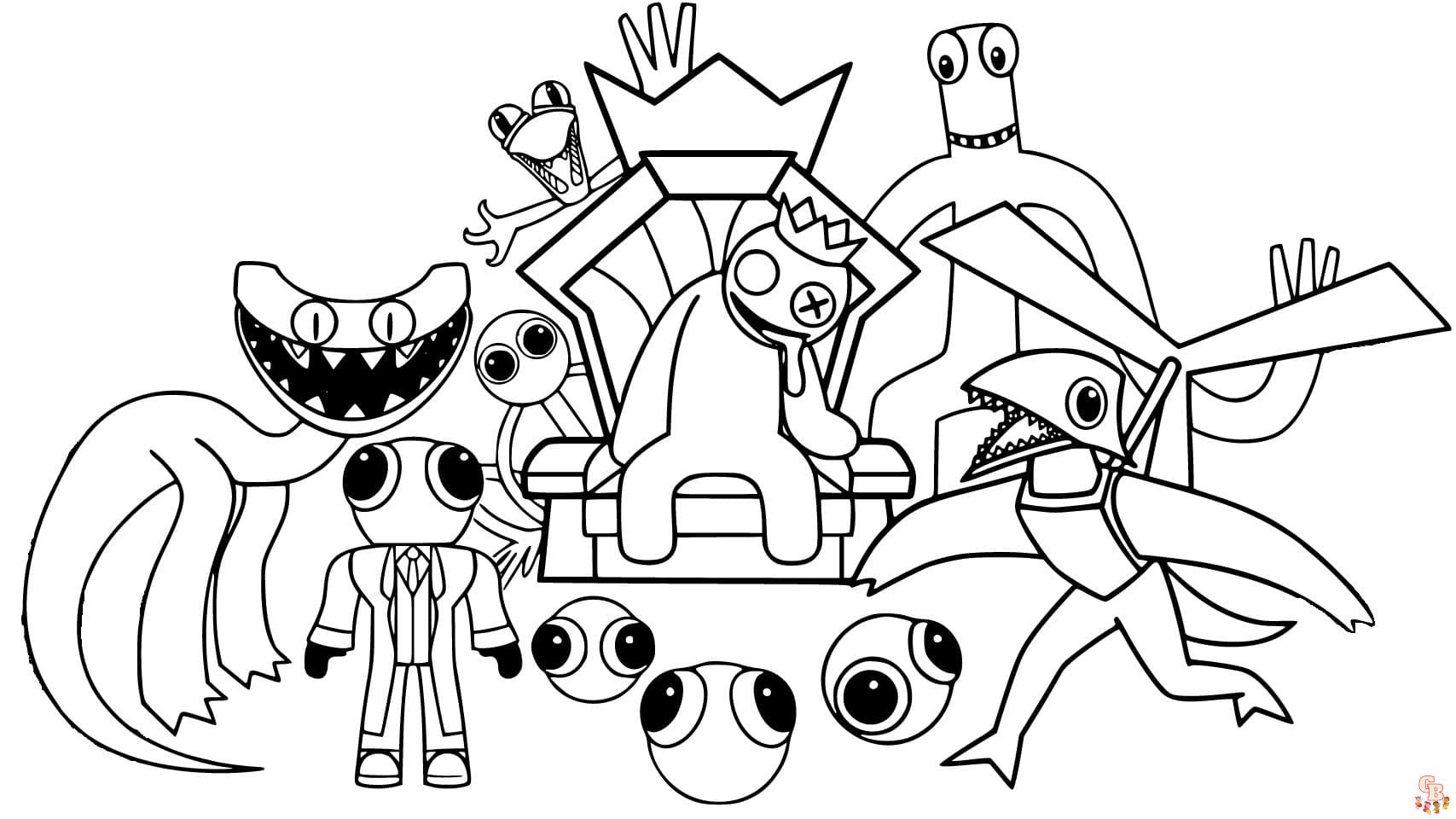 free coloring pages rainbow friends