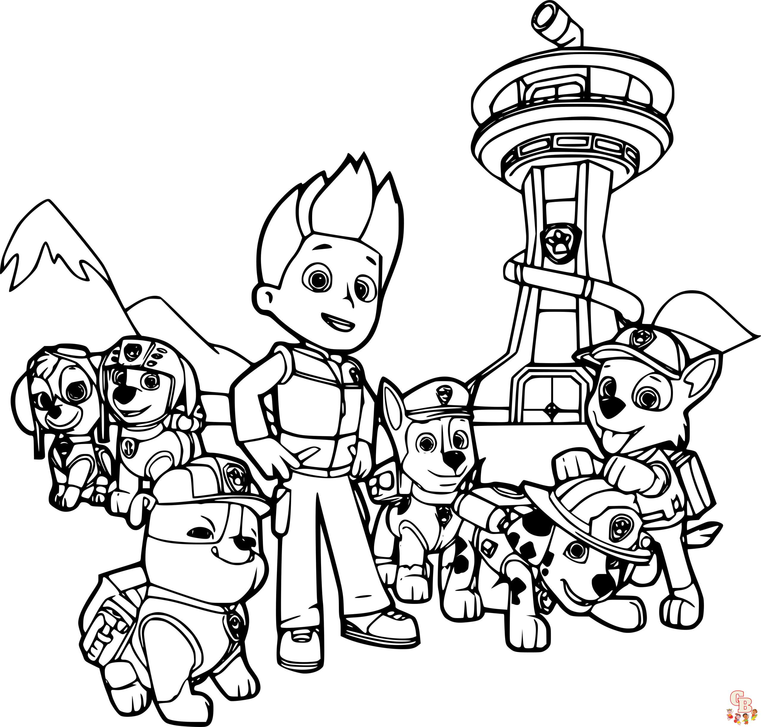 free paw patrol coloring page