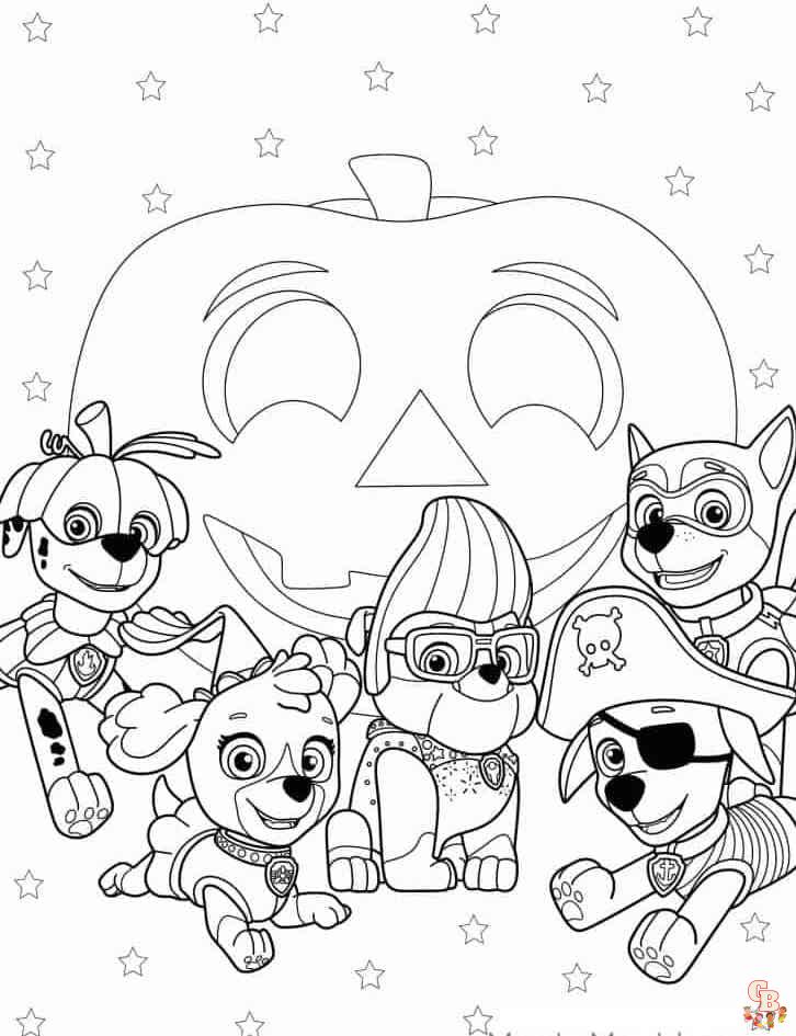 halloween paw patrol coloring pages