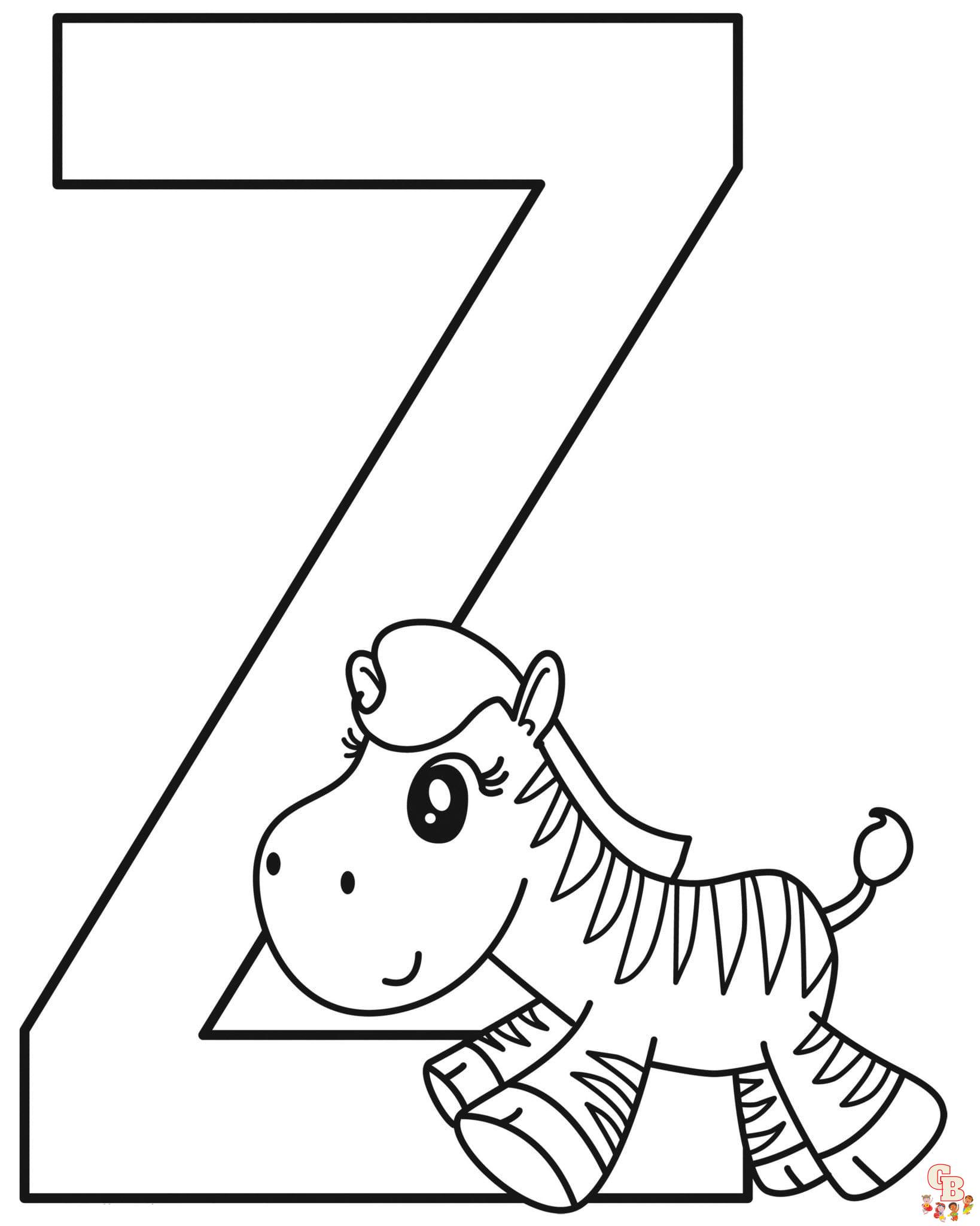 latter z coloring pages printable free