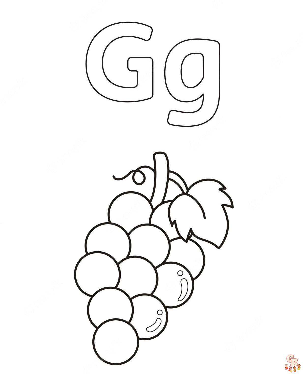 letter G coloring pages to print