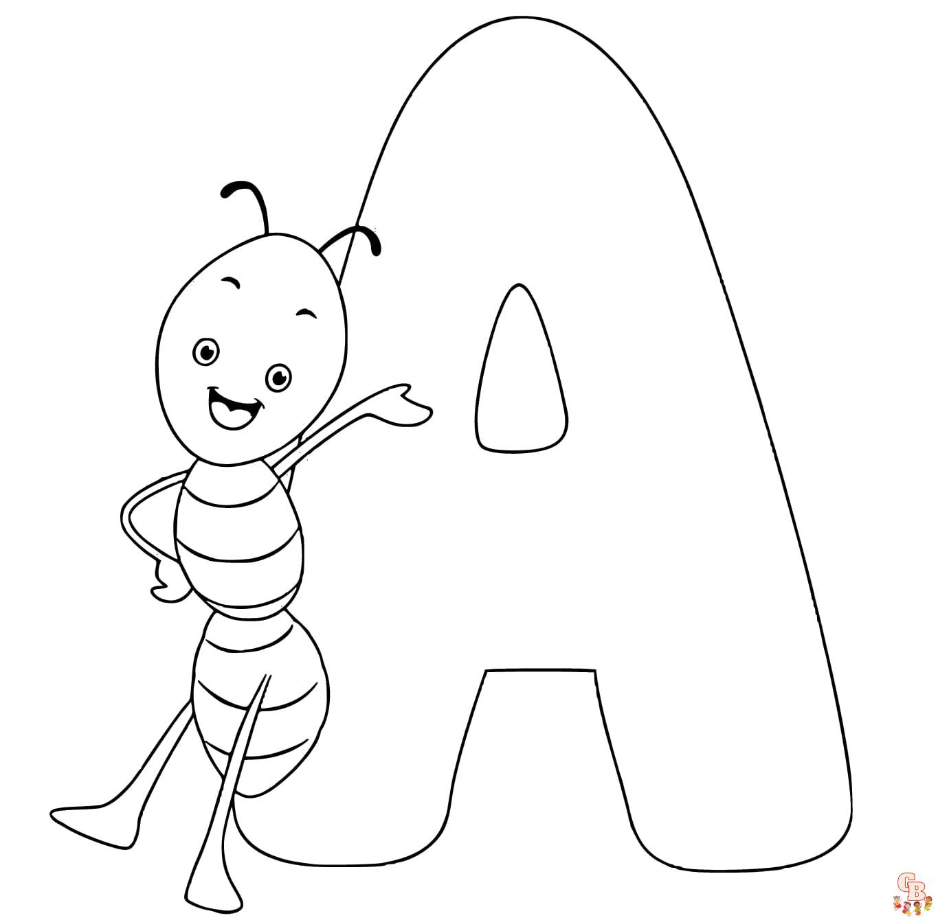 letter a coloring pages easy