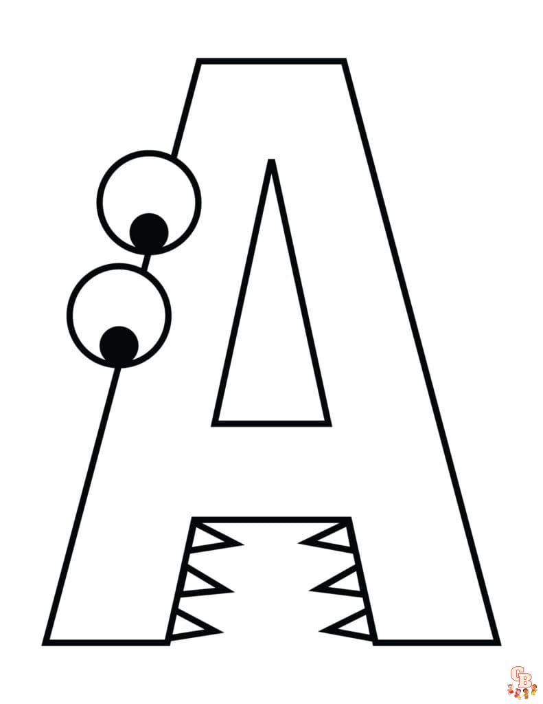 letter a free coloring pages