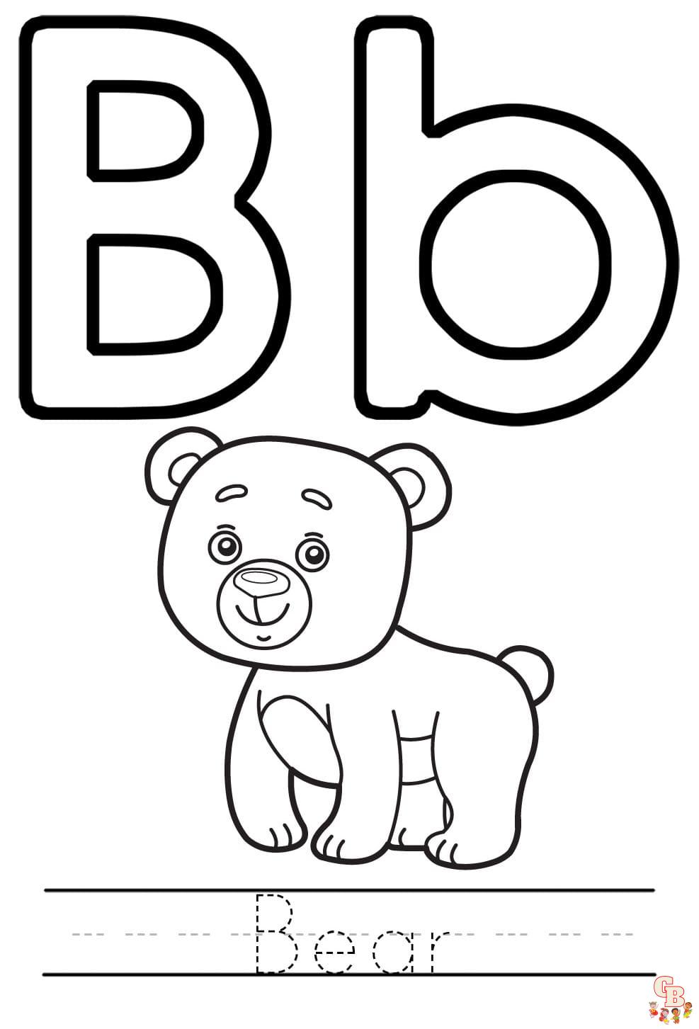 letter b coloring pages printable