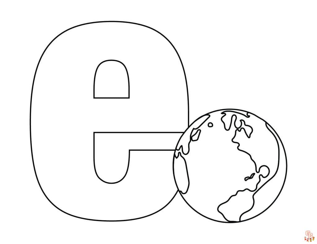 letter e coloring pages printable free