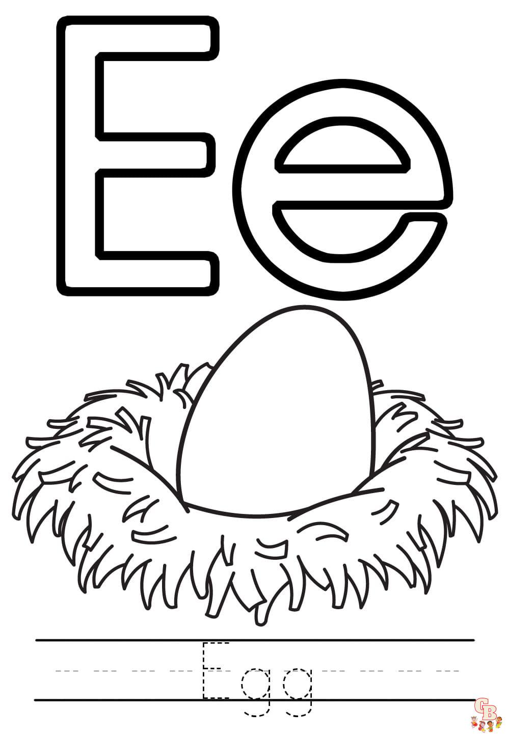 letter e coloring pages