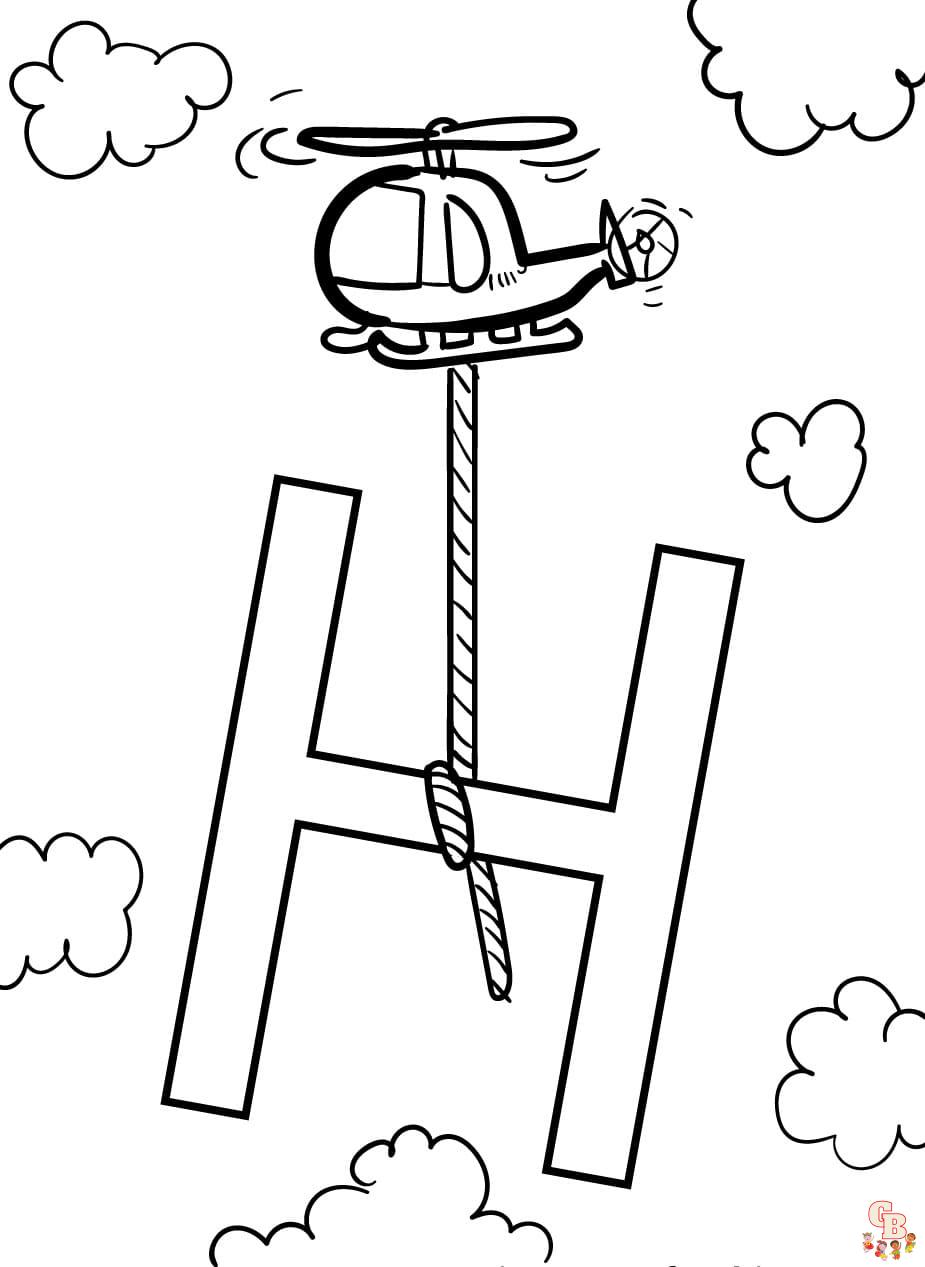 letter h coloring pages printable free