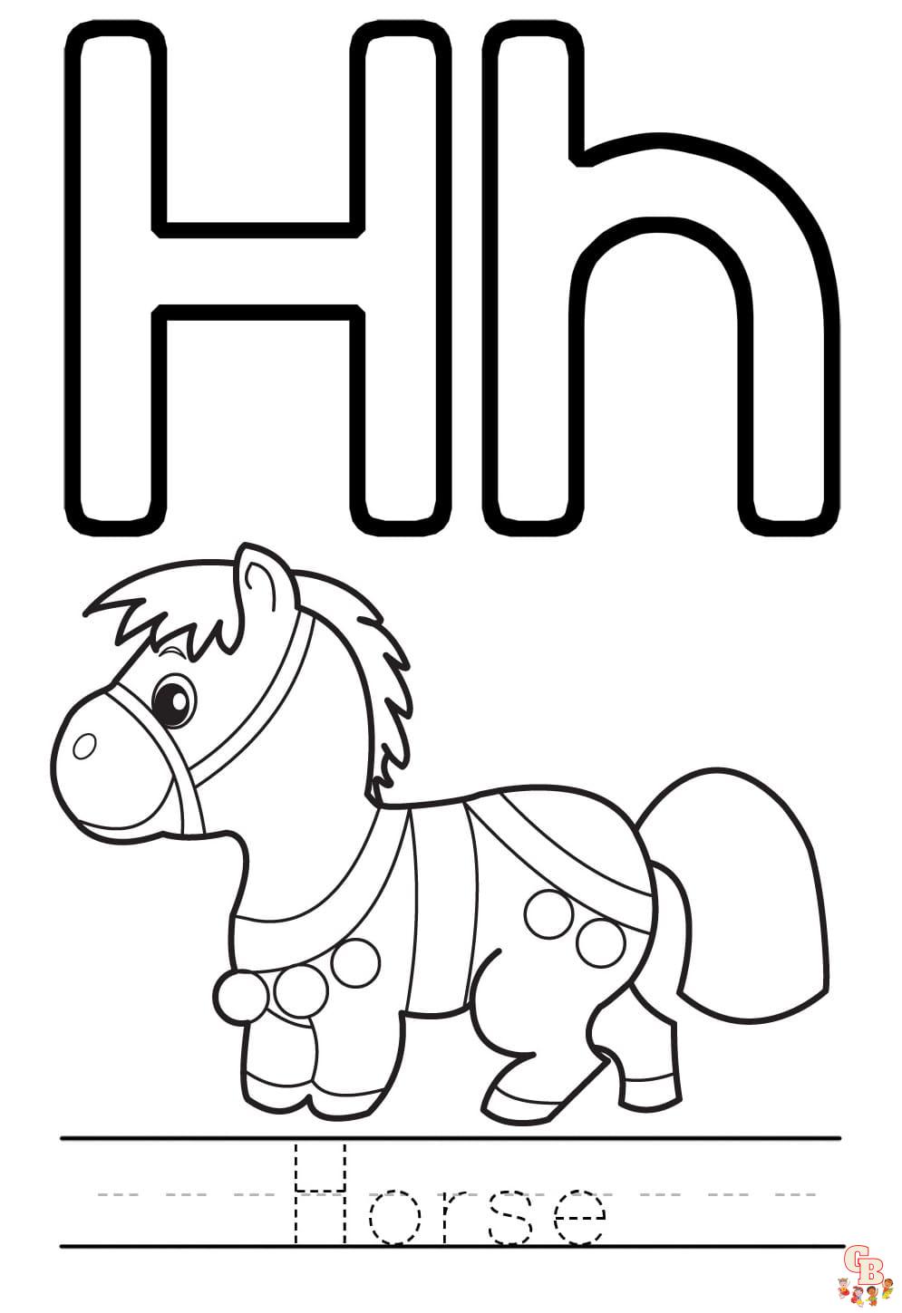 letter h coloring pages printable