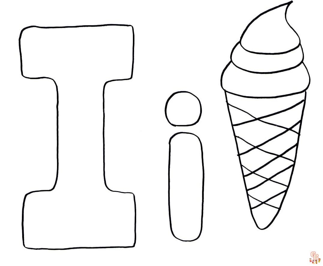 letter i coloring pages free