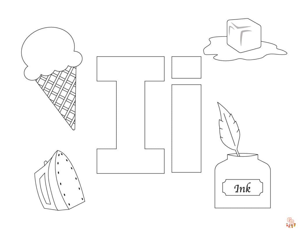 letter i coloring pages printable free