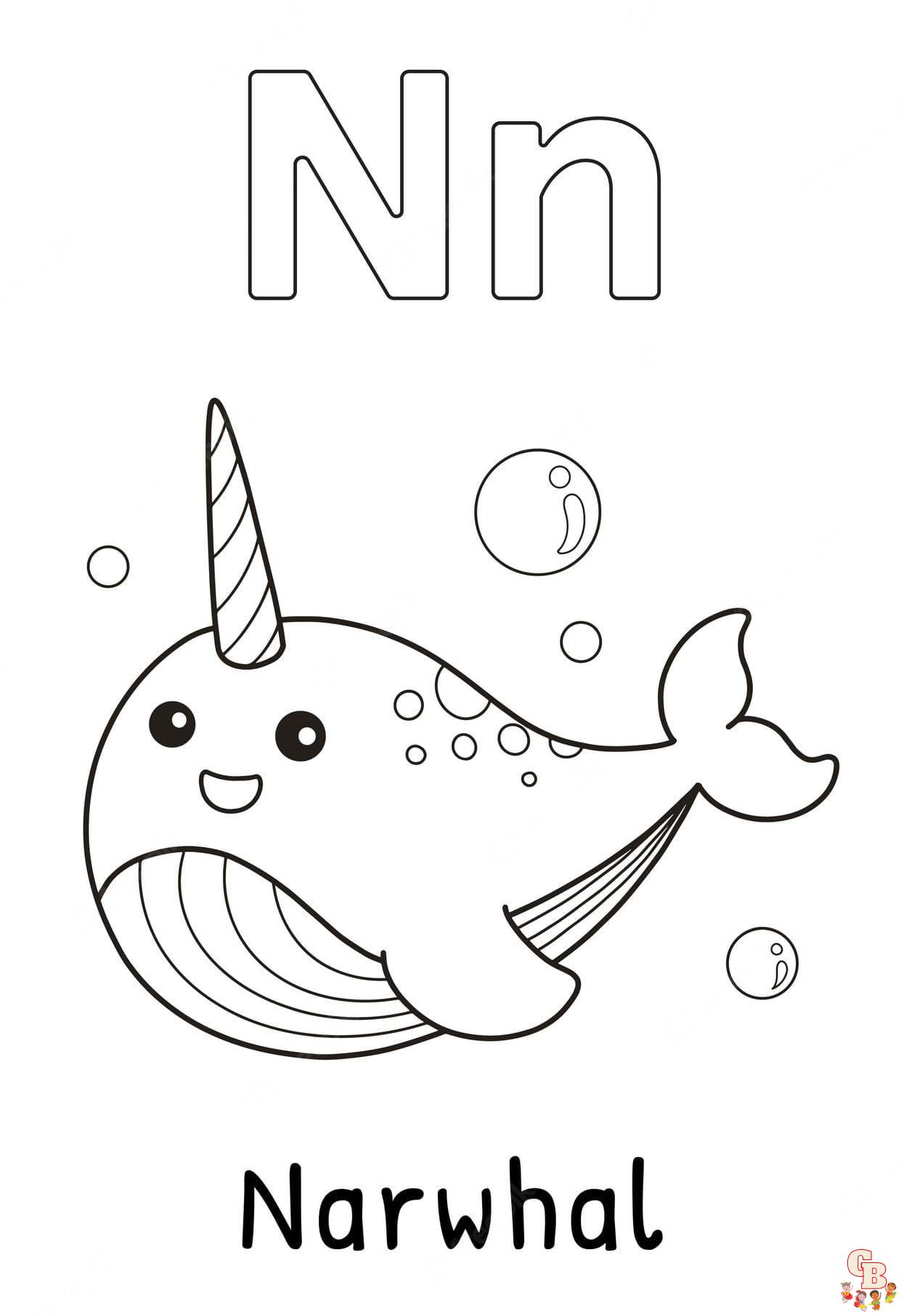 letter n coloring pages free