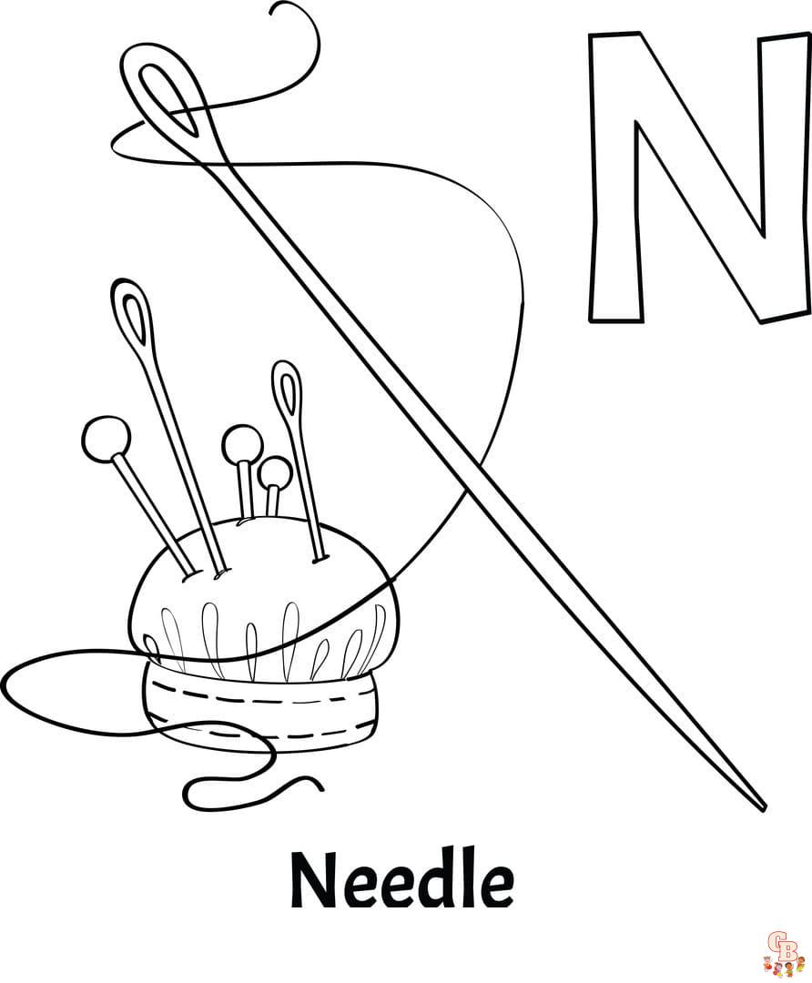 letter n coloring pages printable