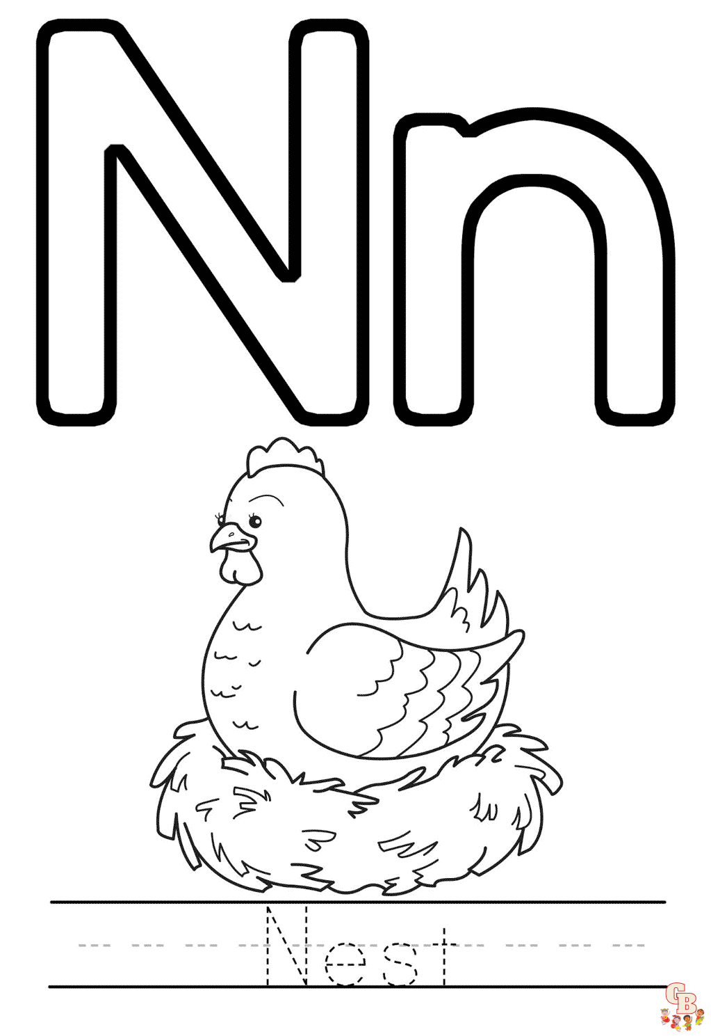 letter n coloring pages