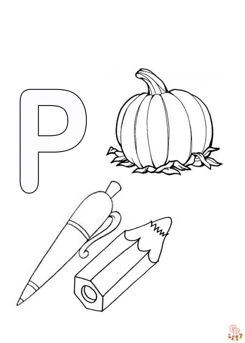 letter p coloring pages free