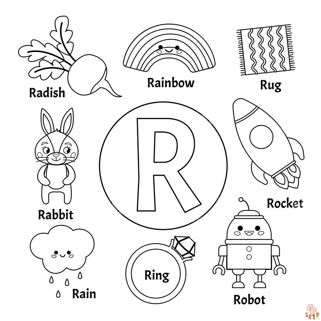 letter r coloring pages