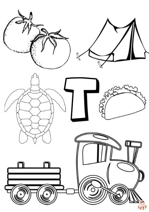 letter t coloring pages printable free