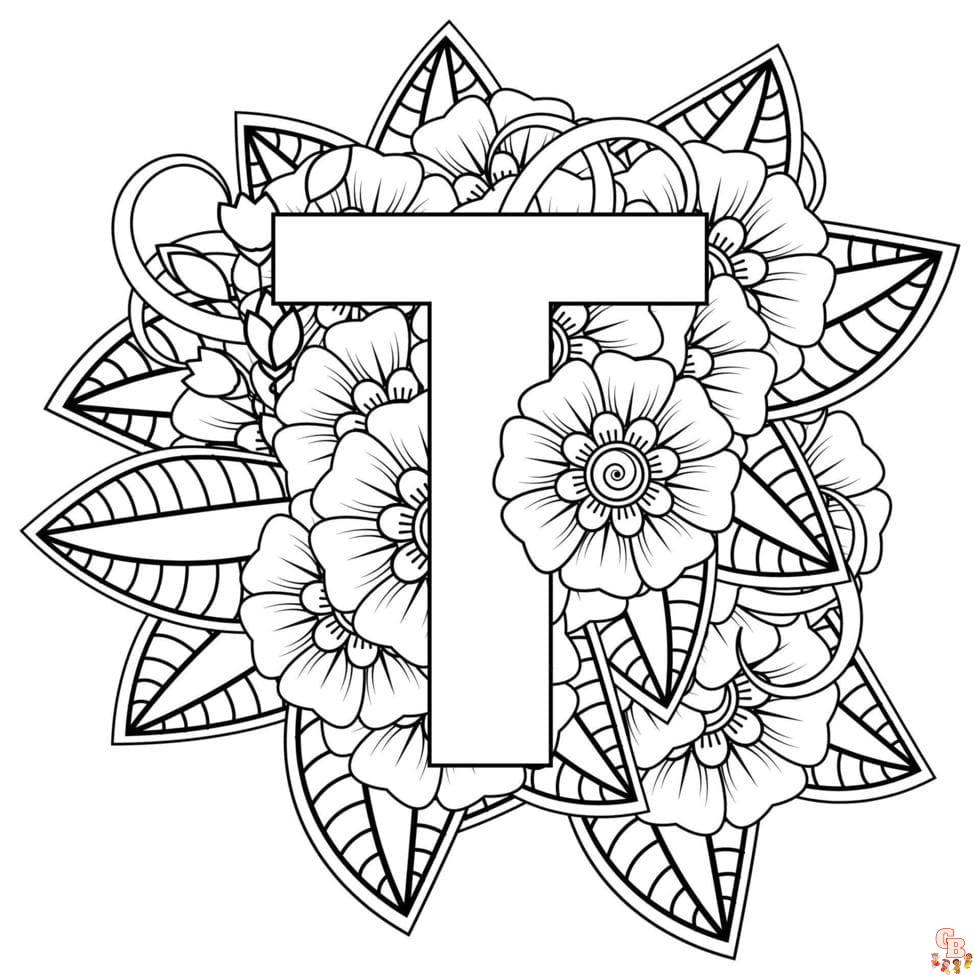 letter t coloring pages to print