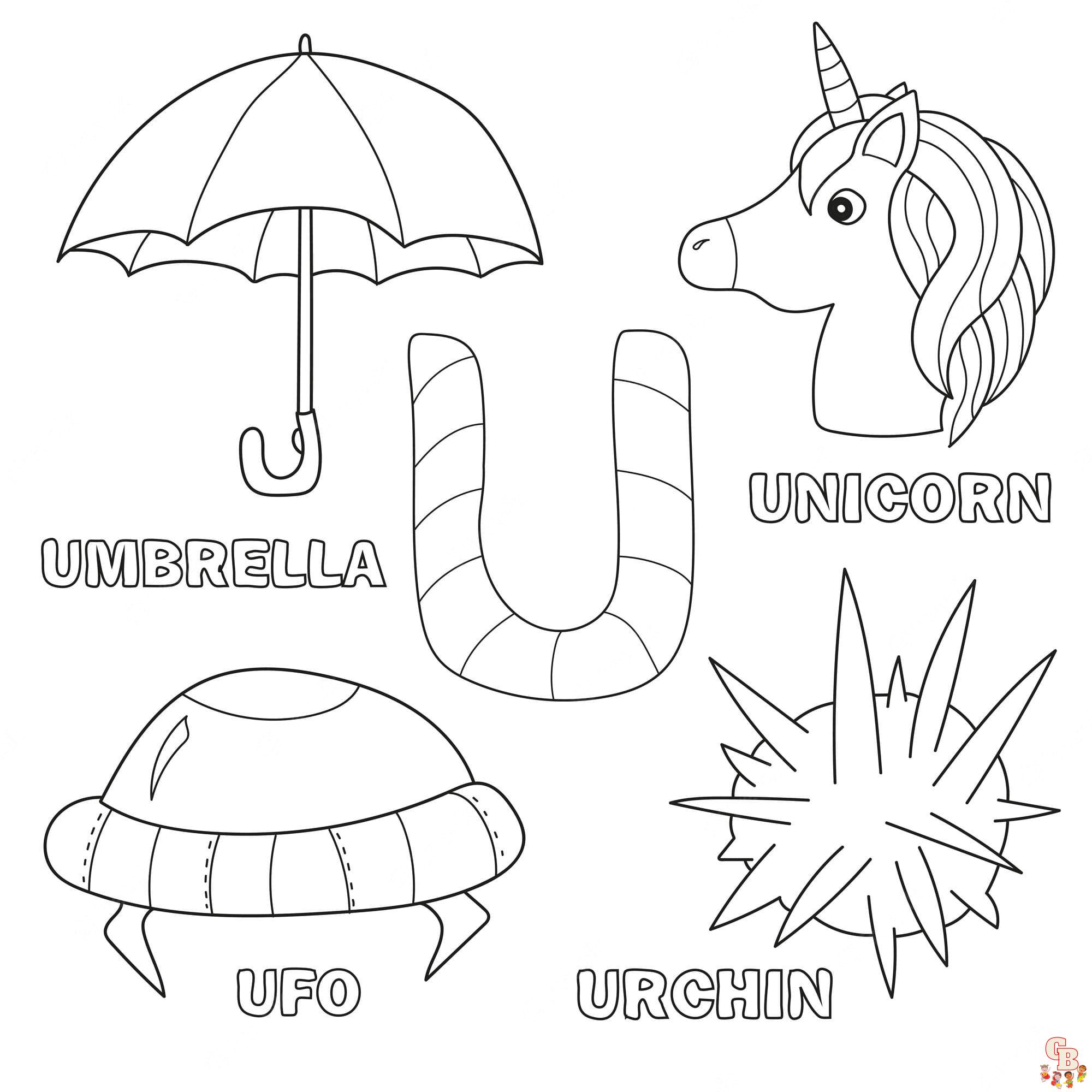 letter u coloring pages printable