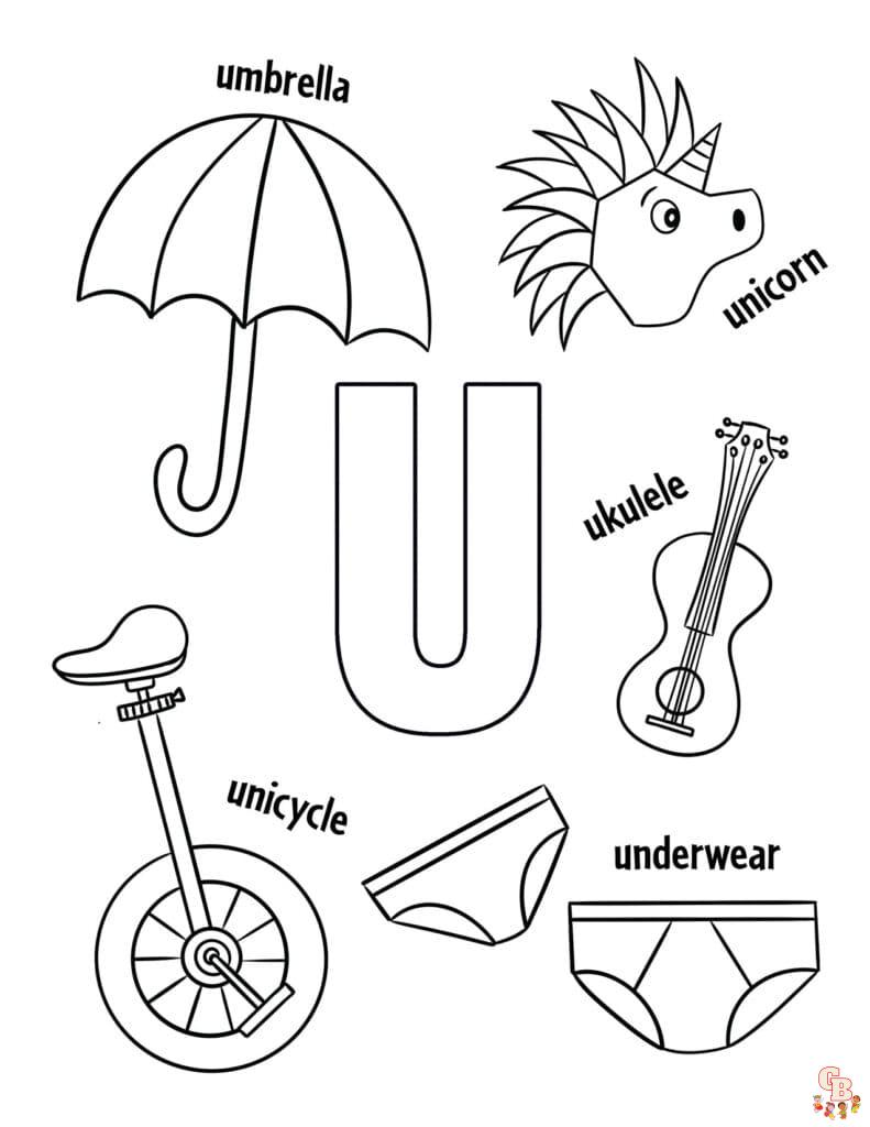 letter u coloring pages to print