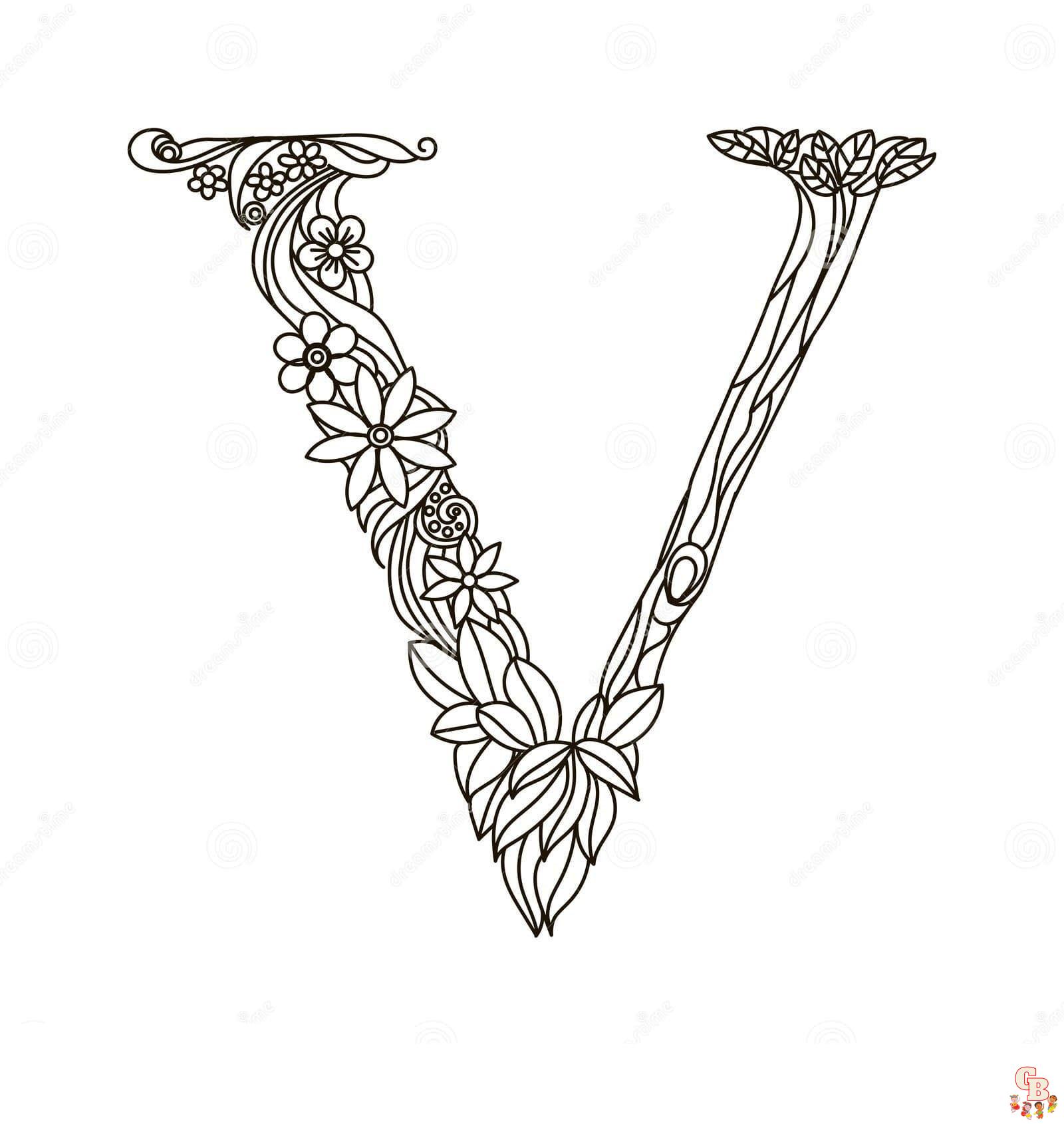 letter v coloring pages printable