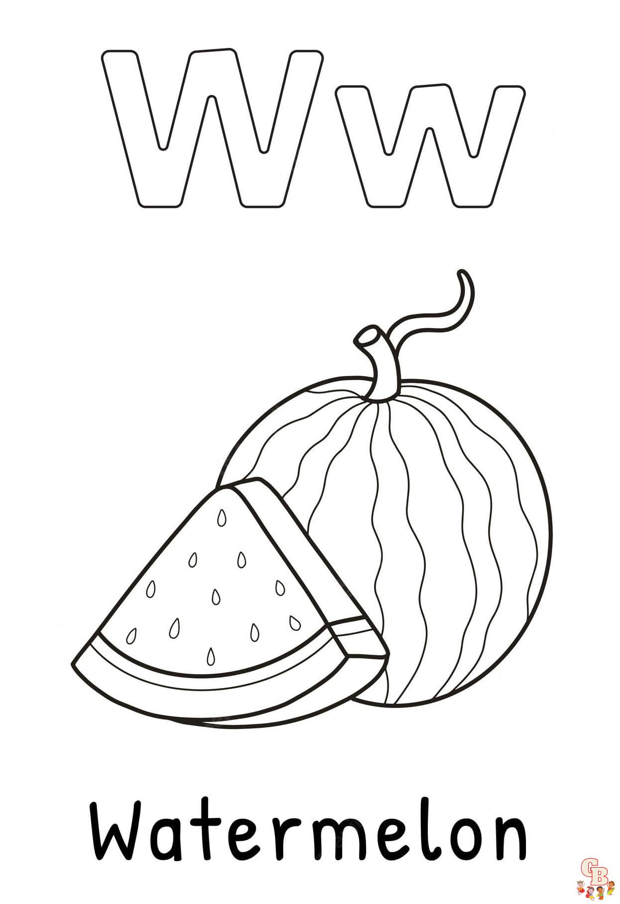 letter w coloring pages free