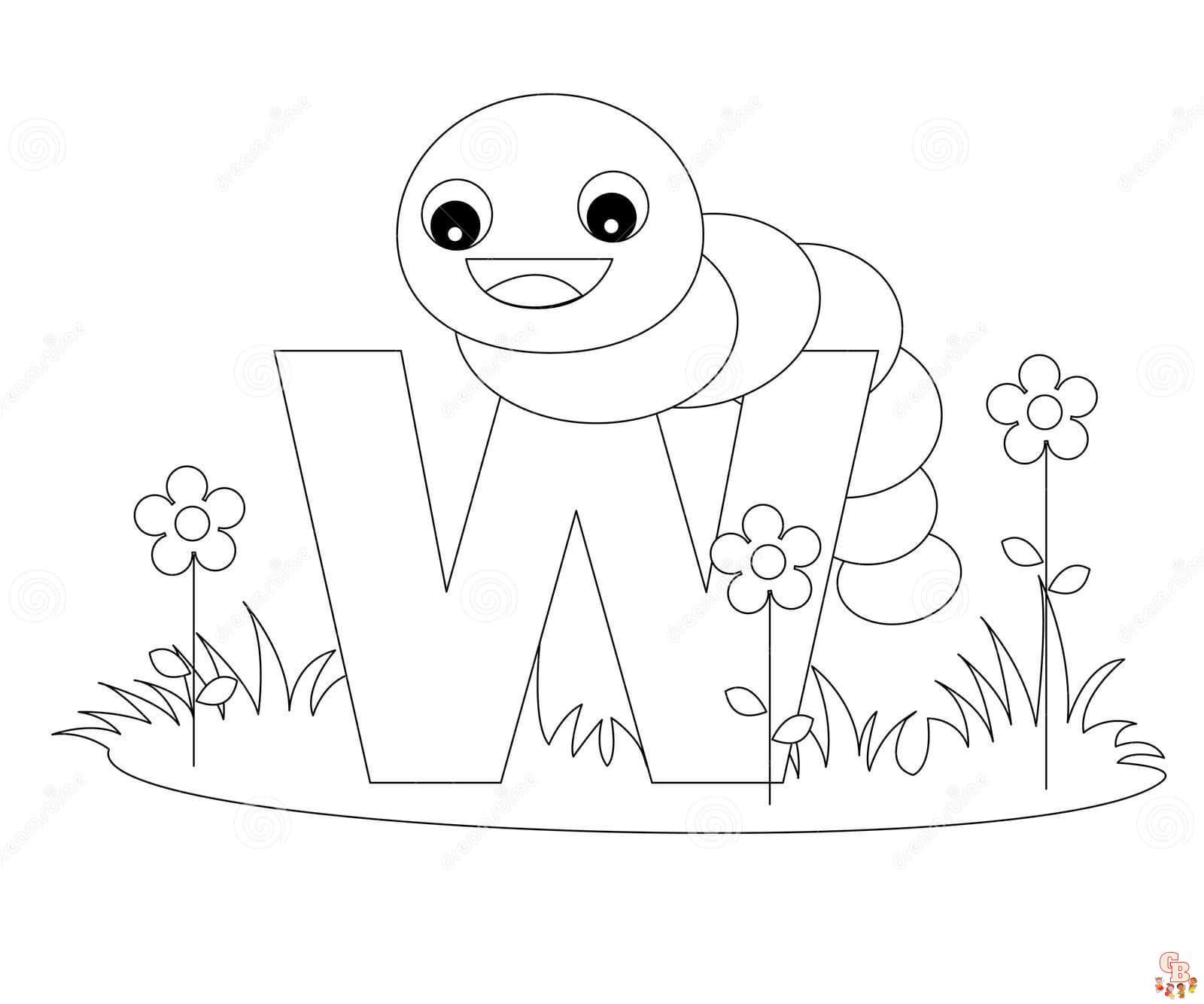 letter w coloring pages printable