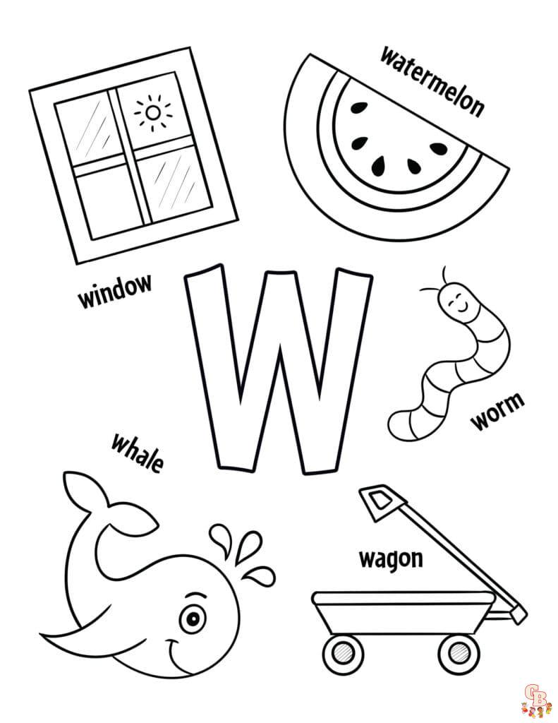 letter w coloring pages to print