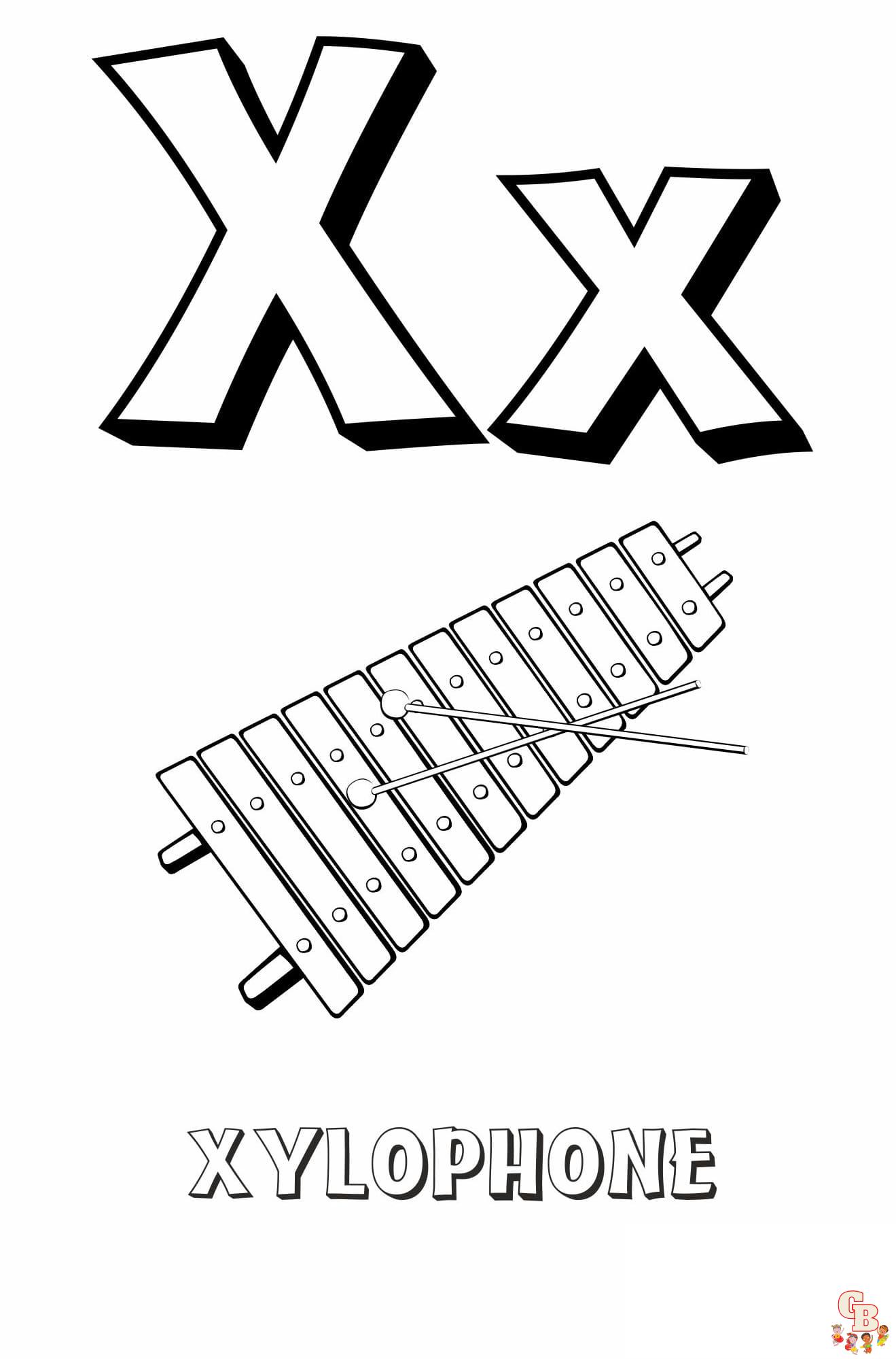 letter x coloring pages free