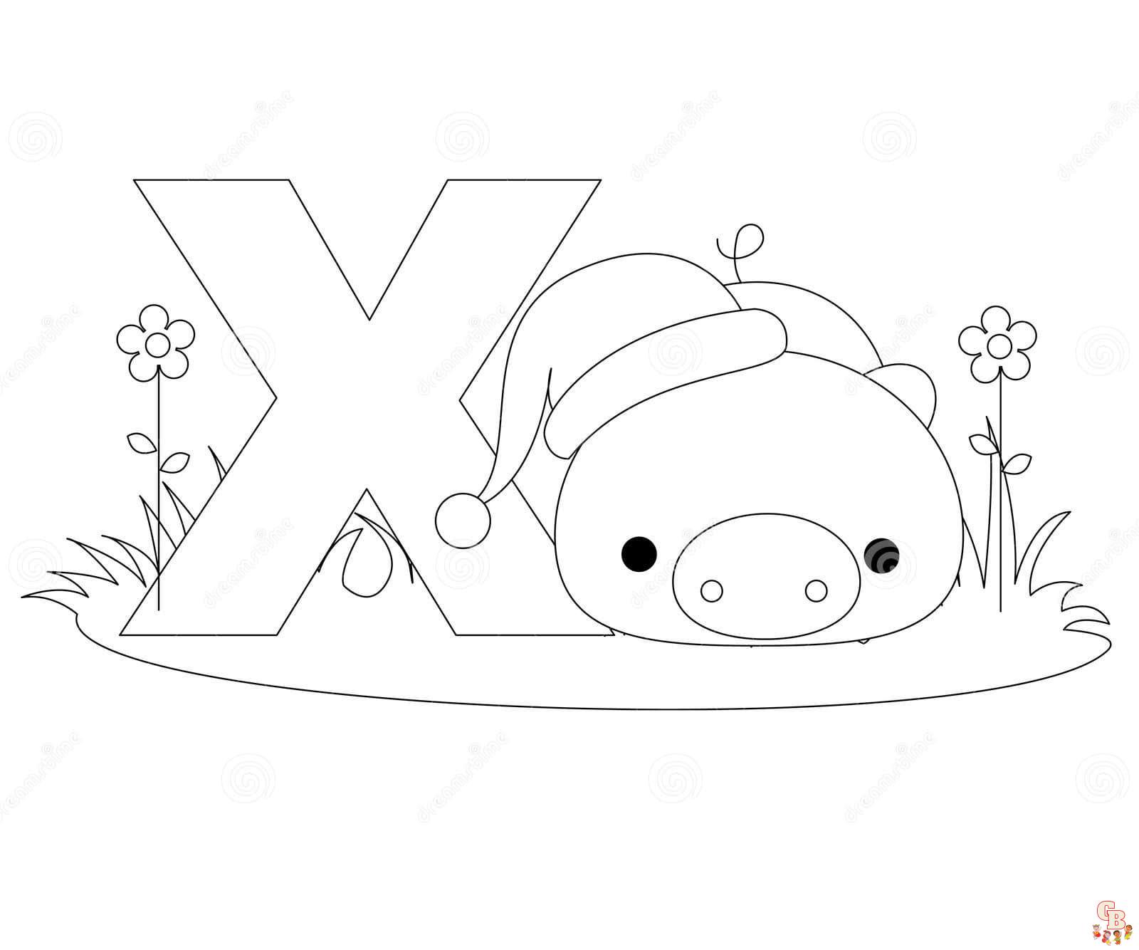 letter x coloring pages