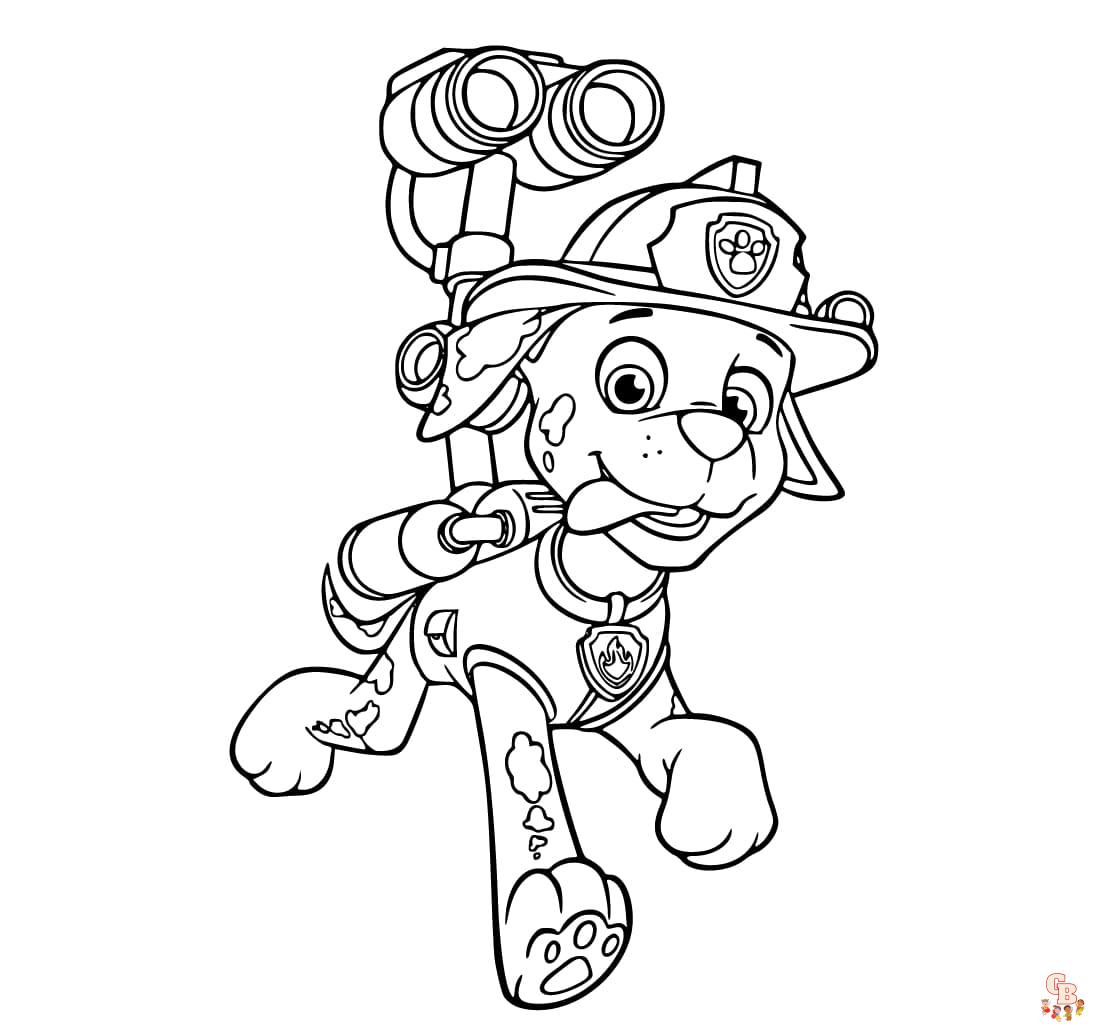 marshall coloring page paw patrol