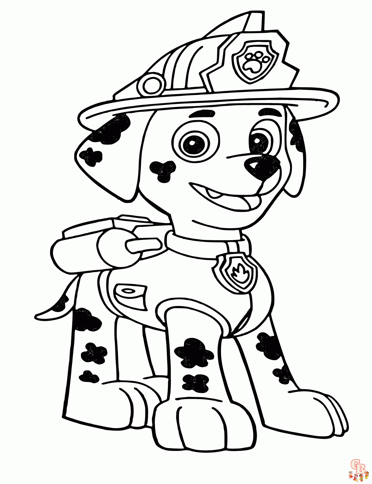 marshall from paw patrol coloring pages