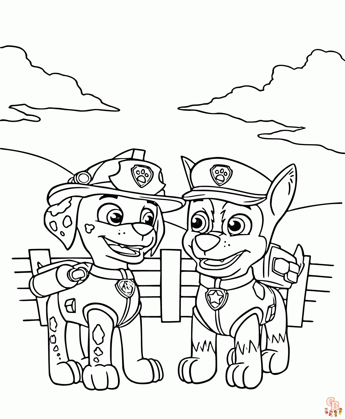 marshall paw patrol coloring page