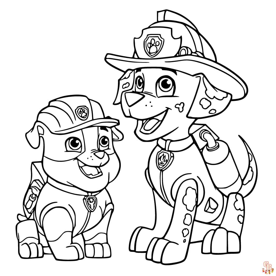 marshall paw patrol coloring pages