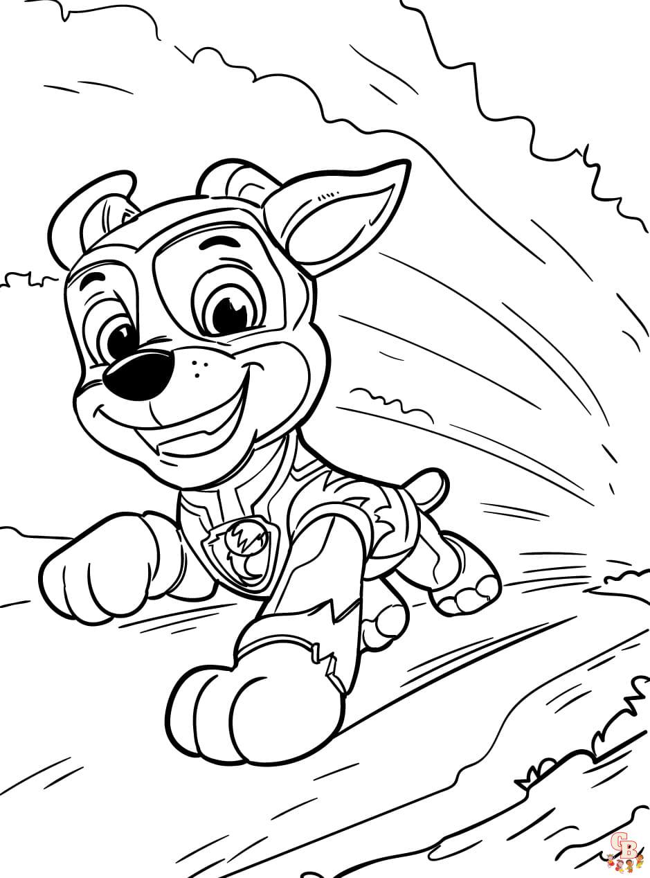 mighty chase paw patrol coloring page