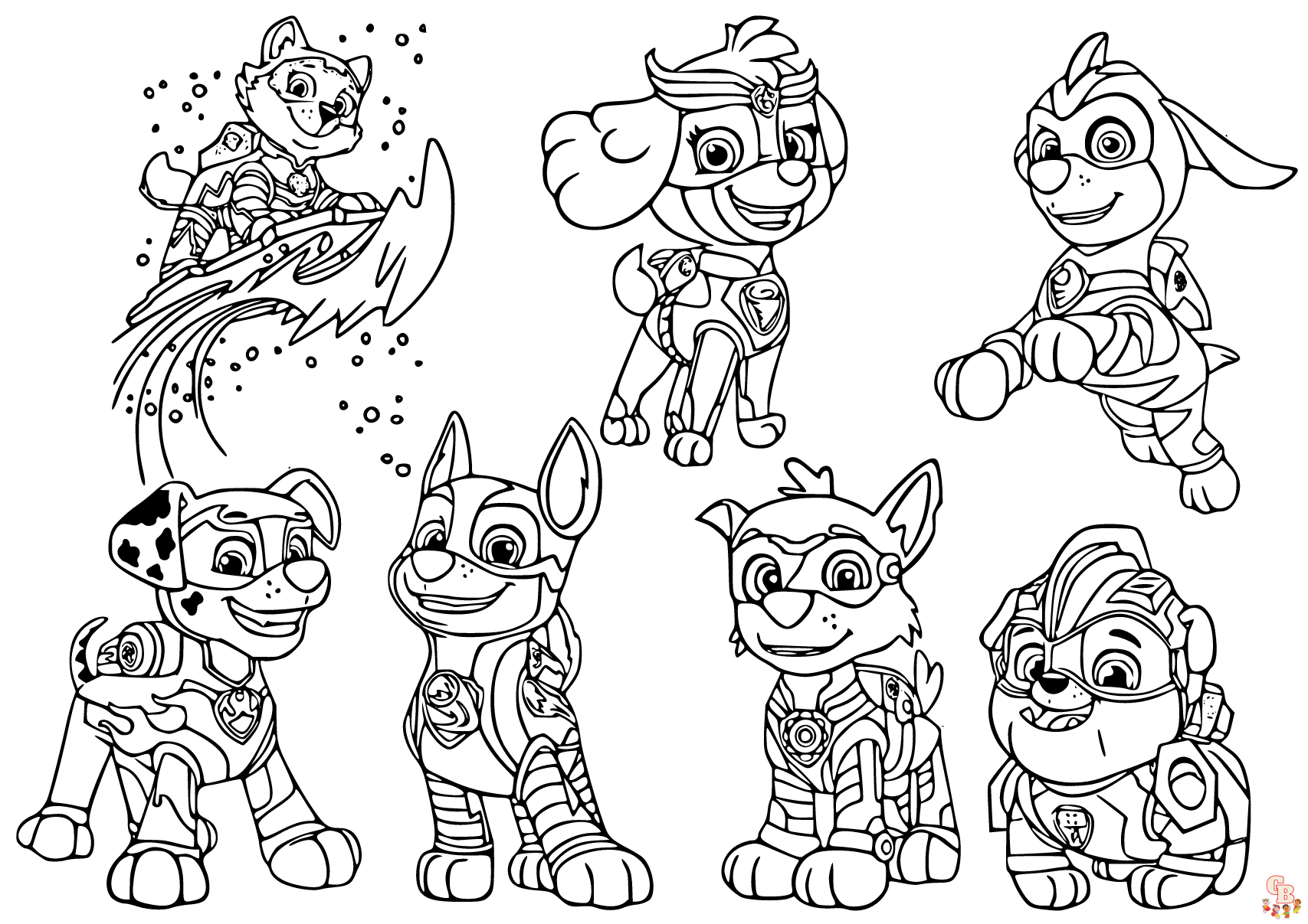 mighty pups paw patrol coloring pages printable