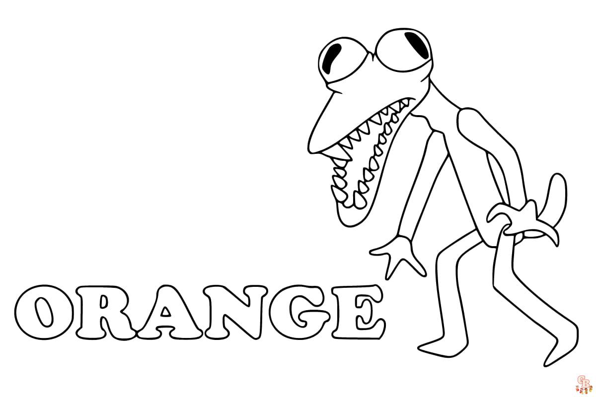 orange rainbow friends coloring pages