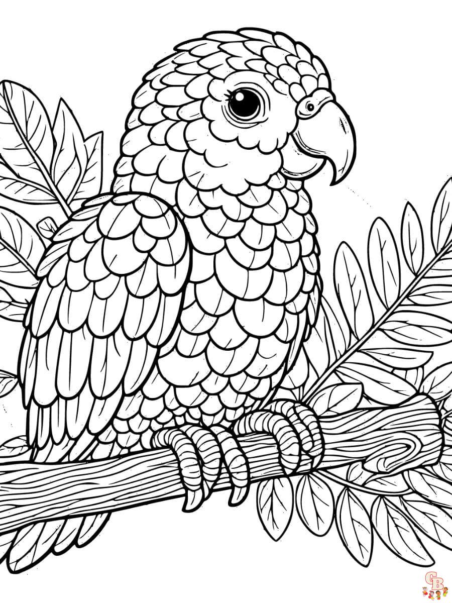 parrot coloring pages printable