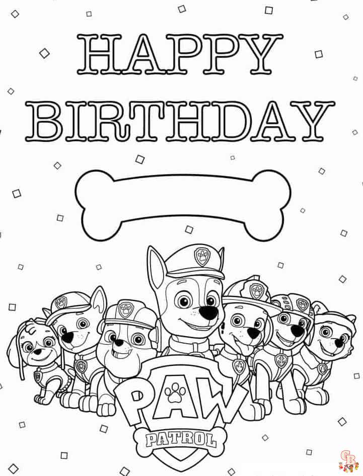 paw patrol birthday coloring pages