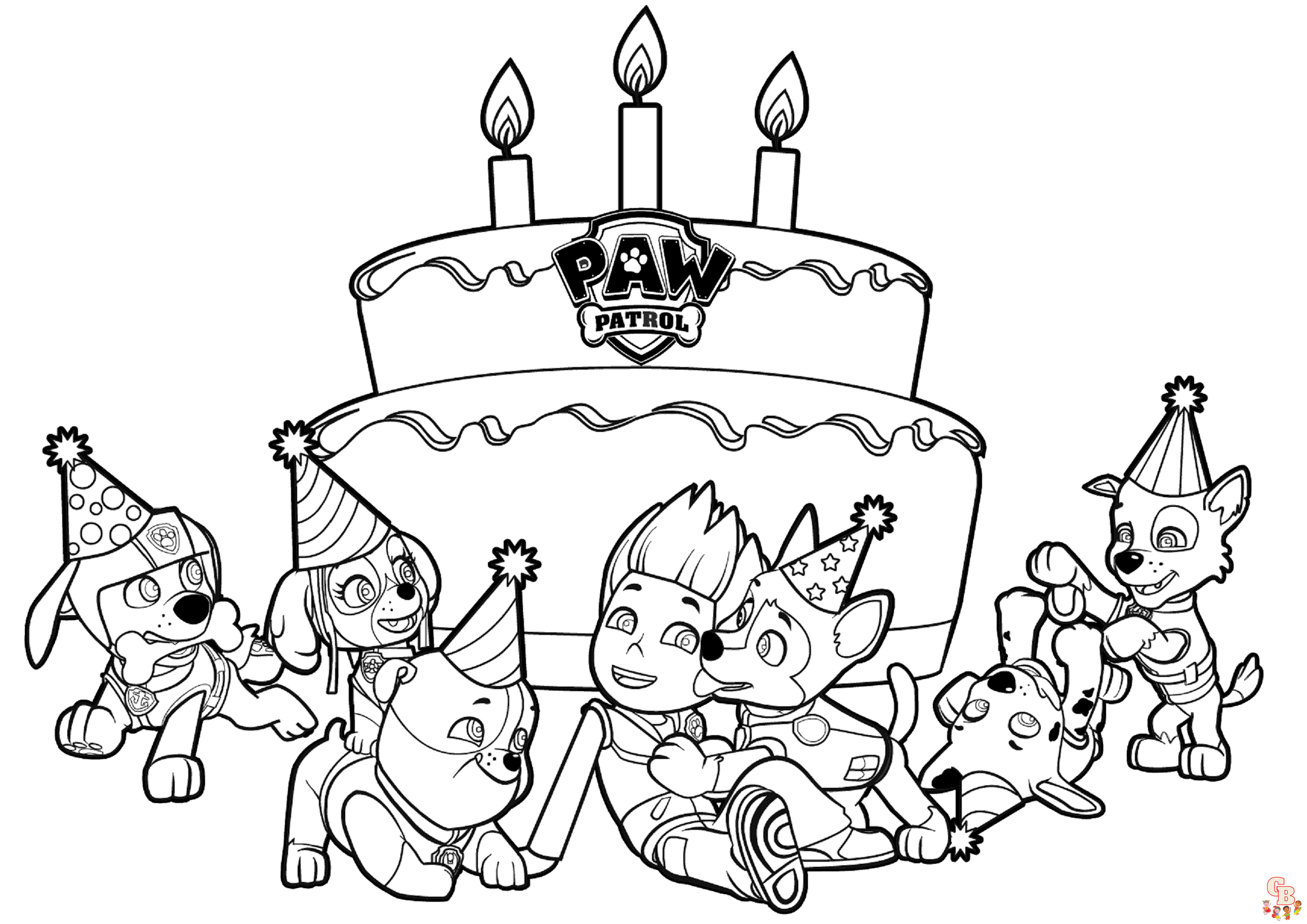 paw patrol birthday coloring sheet