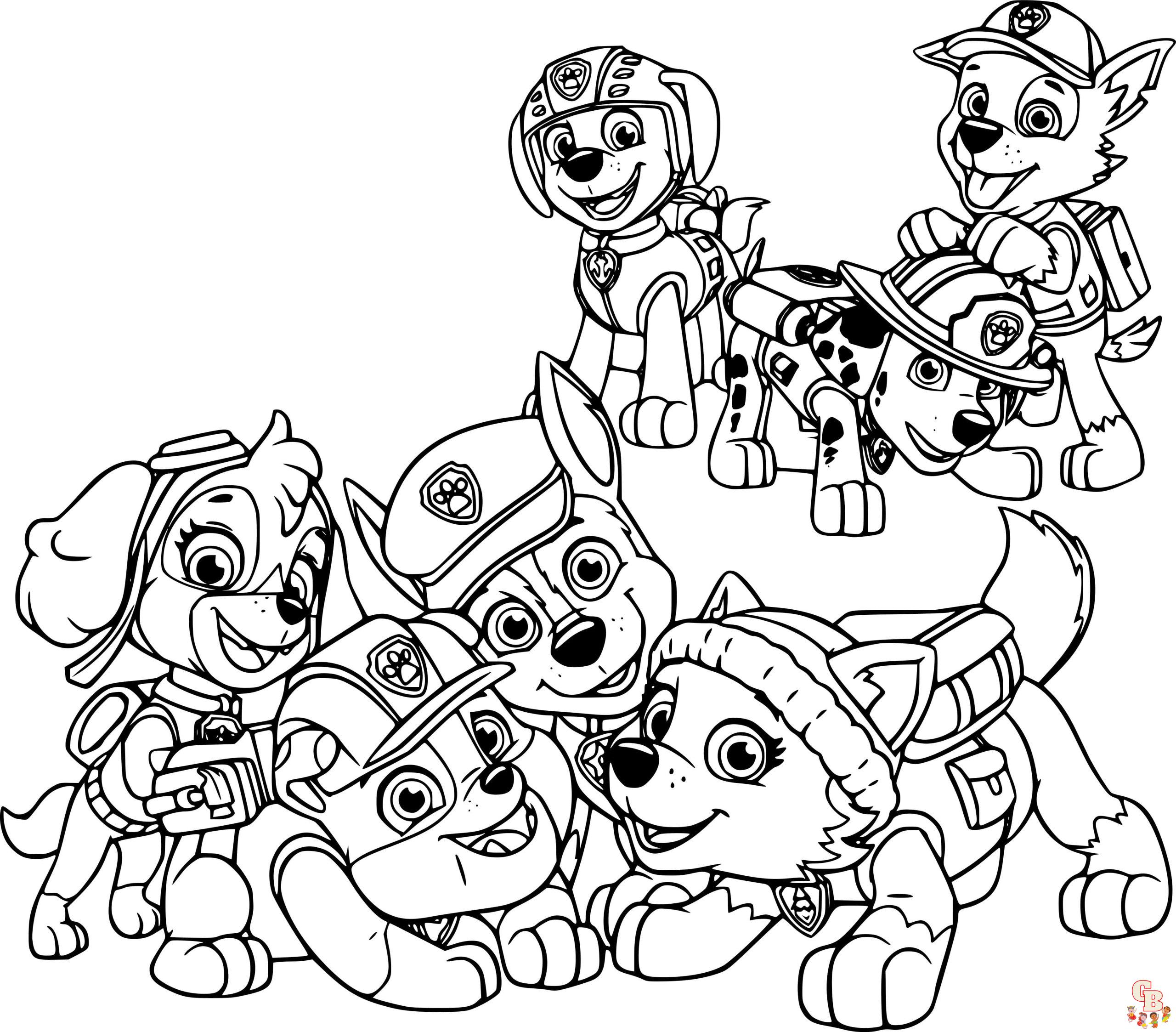 paw patrol characters coloring pages