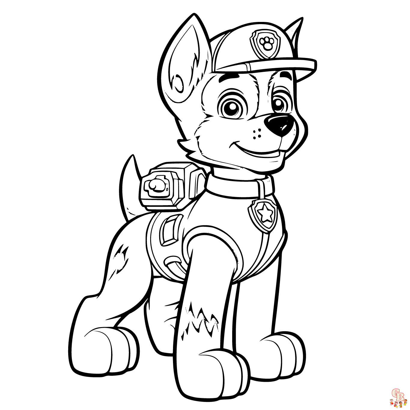 paw patrol chase color page